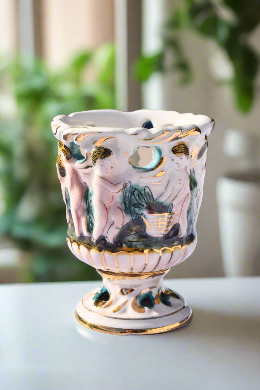 Capodimonte Figural Porcelain Vase
