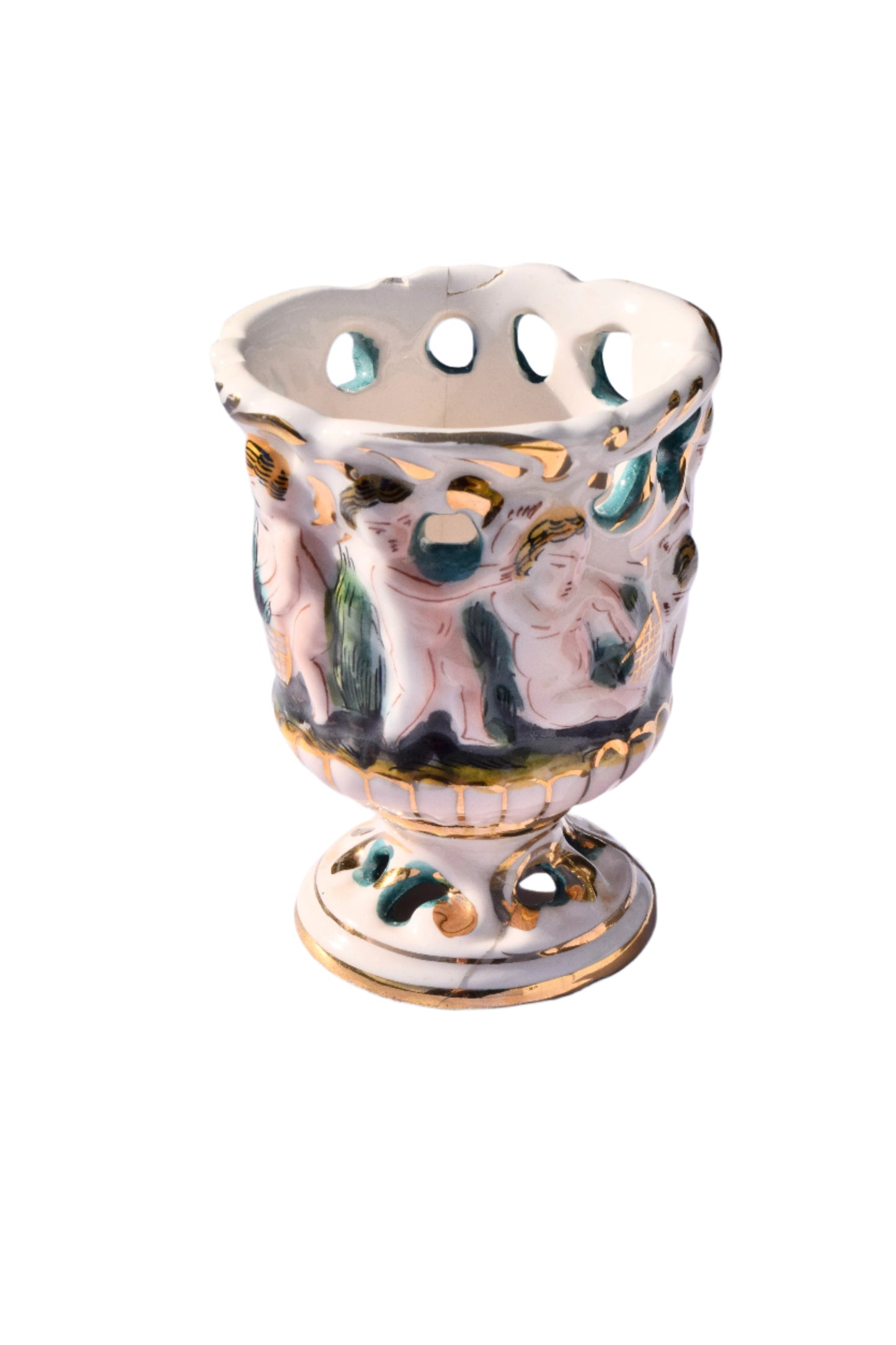 Capodimonte Figural Porcelain Vase