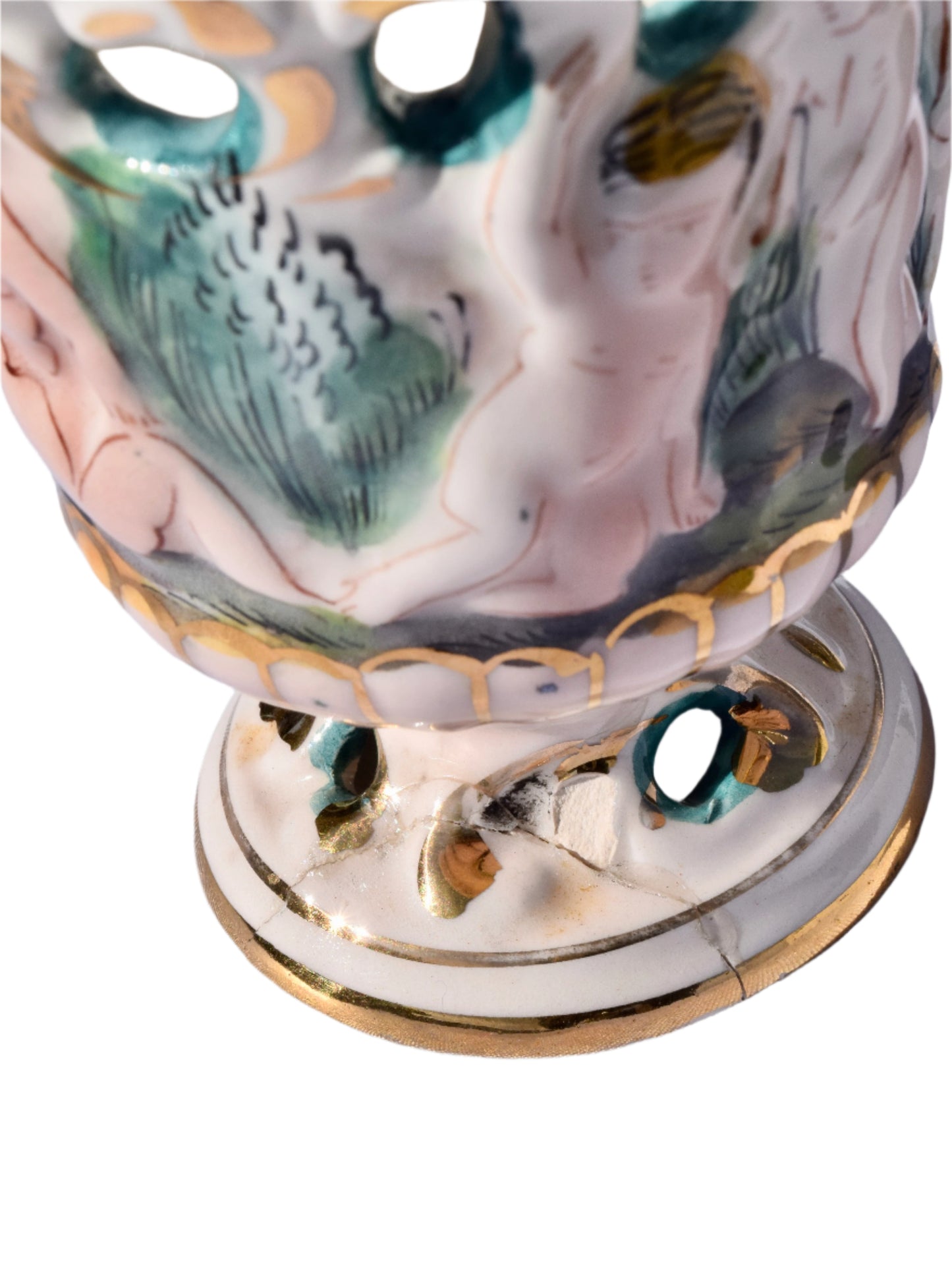 Capodimonte Figural Porcelain Vase