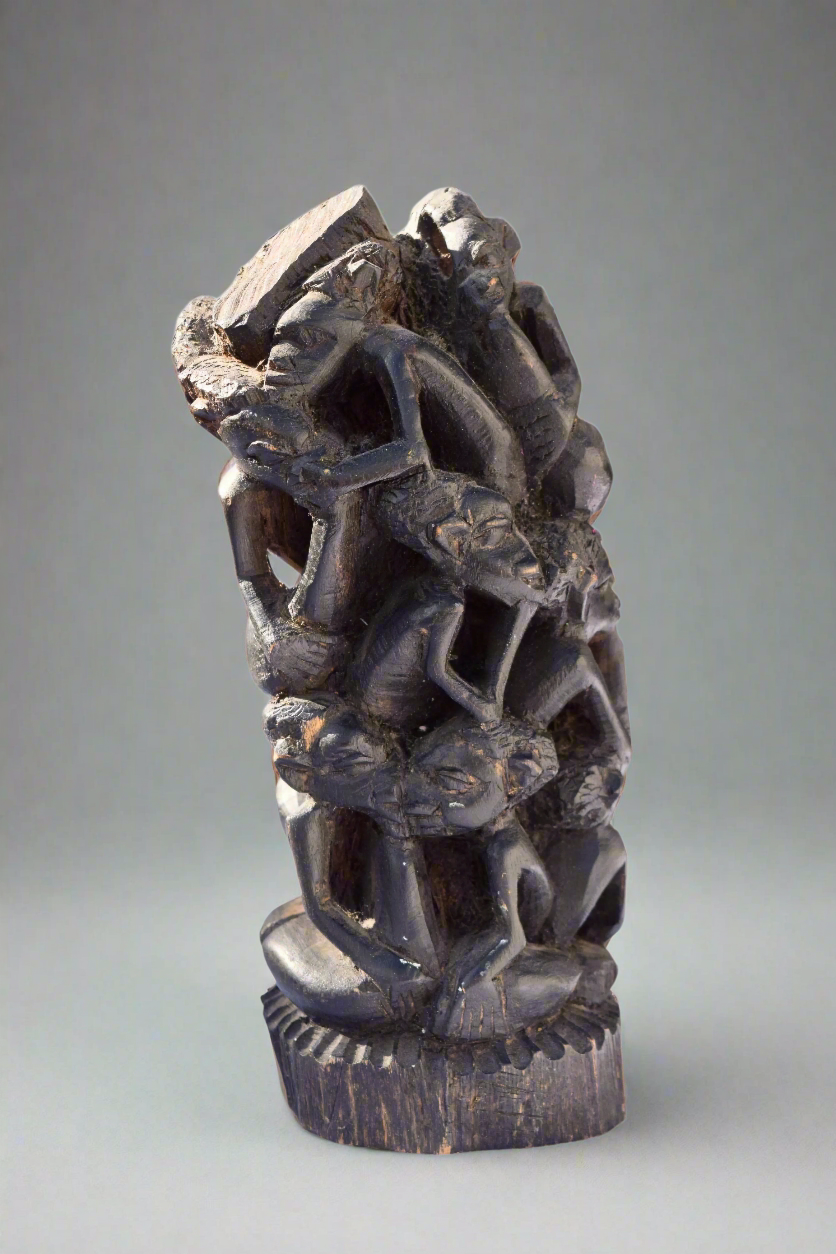 African Tribal Stacked Figure Carving
