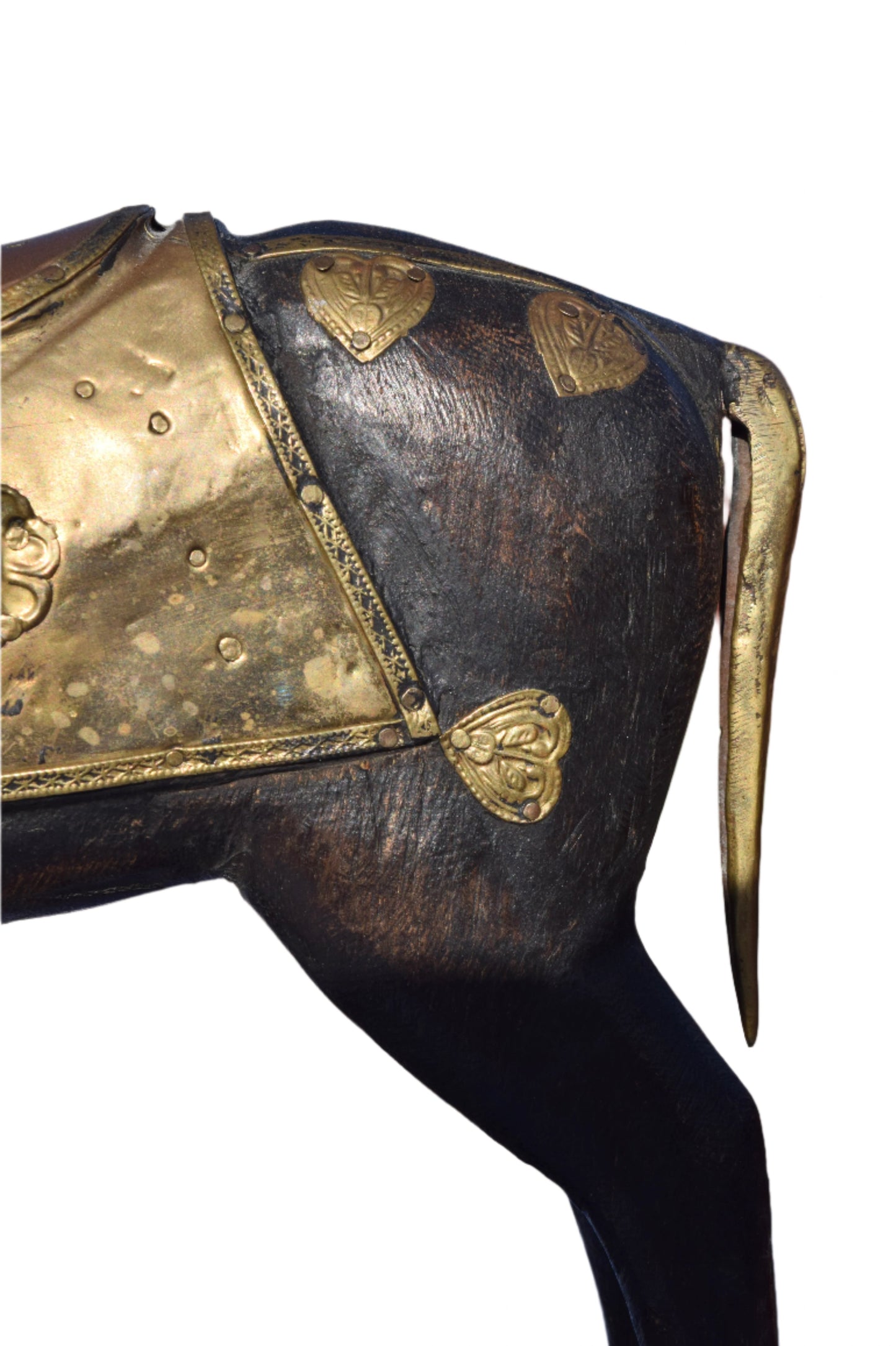 Brass & Copper Adorned Wooden Rocking Horse