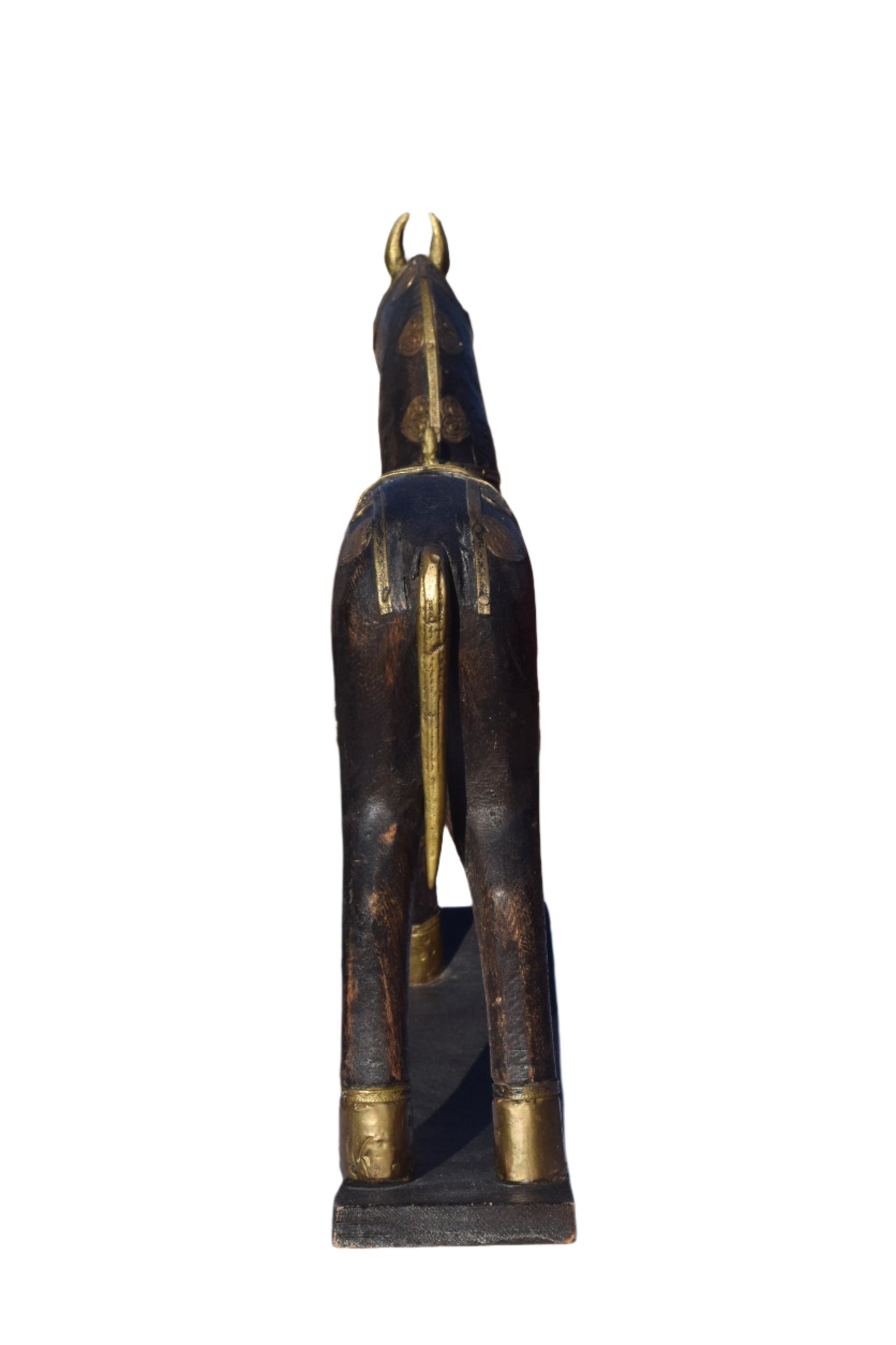 Brass & Copper Adorned Wooden Rocking Horse