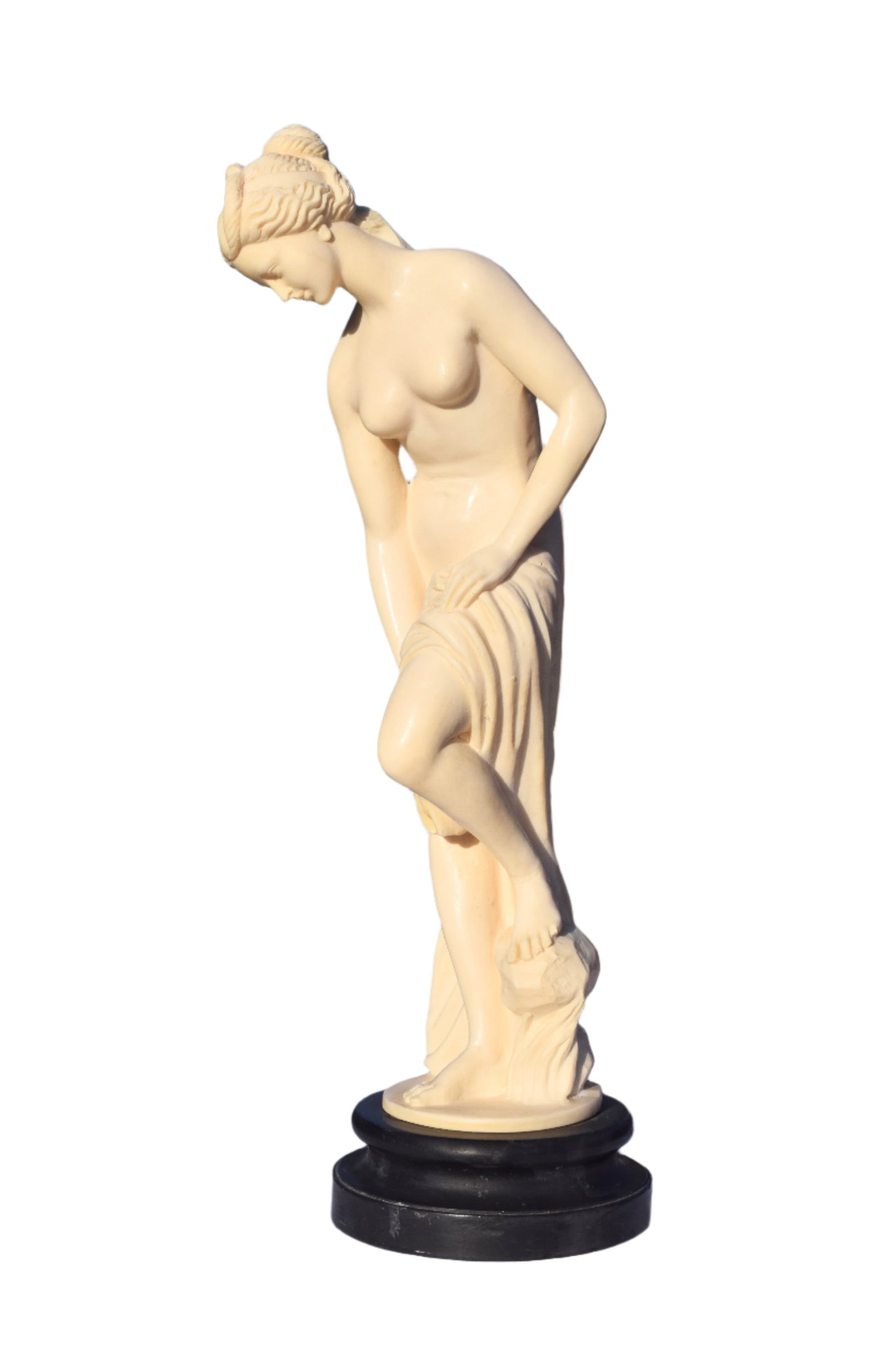 A. Santini "The Bather" Alabaster Sculpture