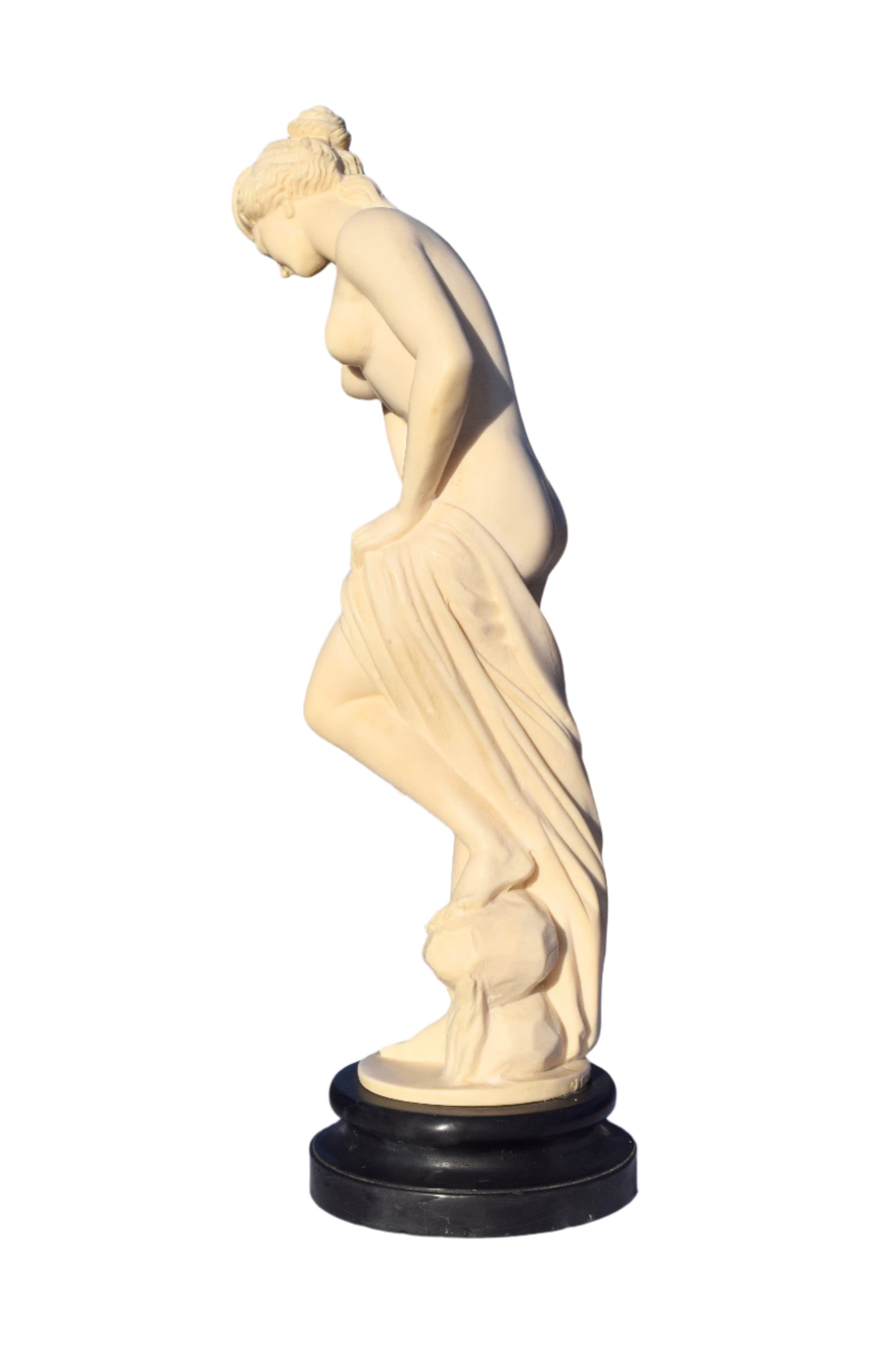 A. Santini "The Bather" Alabaster Sculpture