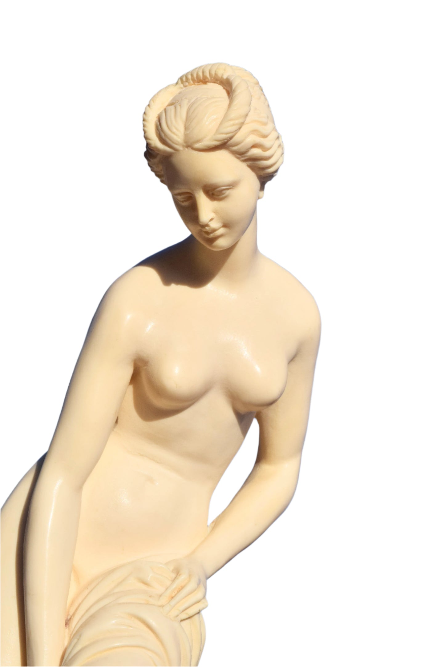 A. Santini "The Bather" Alabaster Sculpture