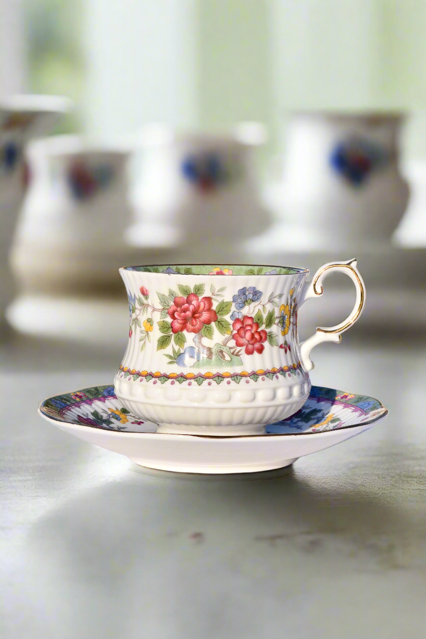 Queen's Rosina "Flower of Amaran" Teacup & Saucer Set