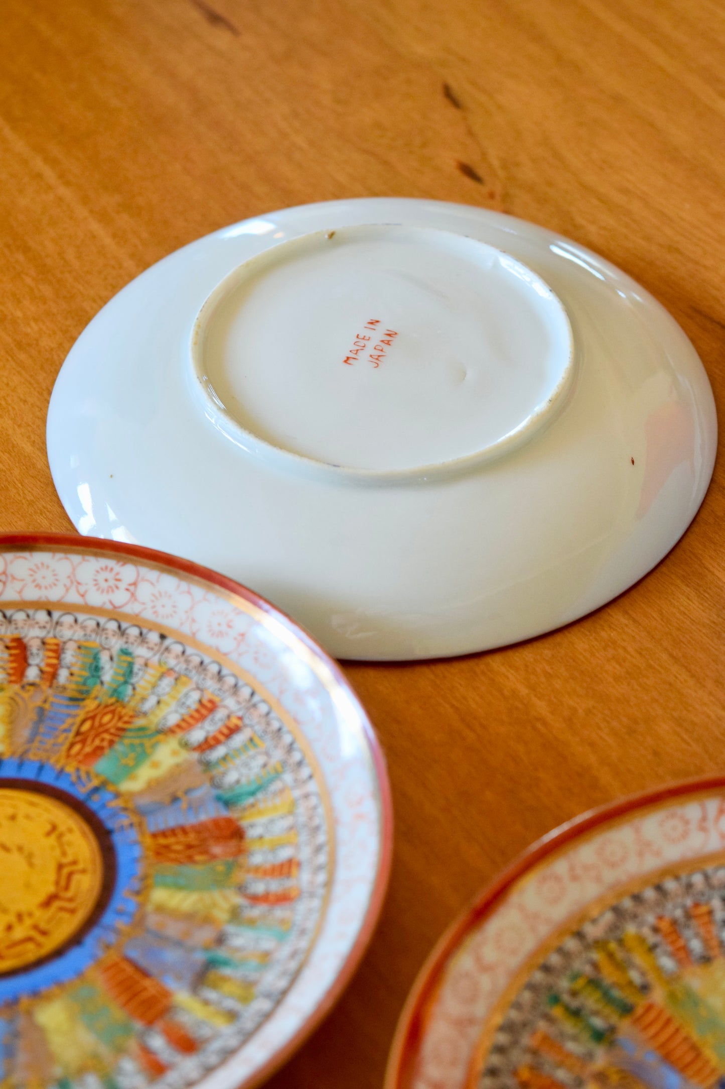 Japanese Kutani 'Thousand Faces' Porcelain Plates (Set of 6)