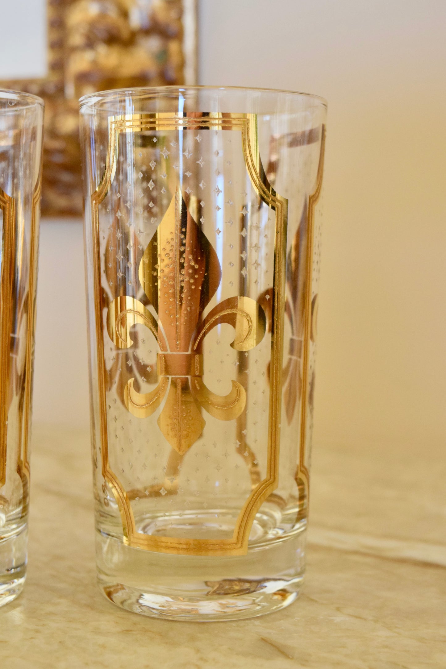 Fred Press Fleur-De-Lis Highball Glasses (Set of 2)