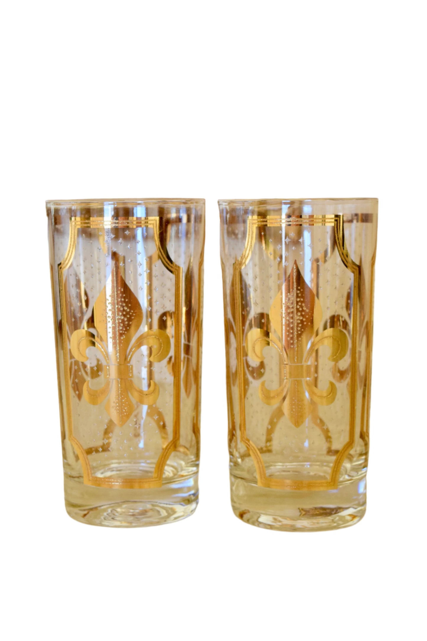 Fred Press Fleur-De-Lis Highball Glasses (Set of 2)