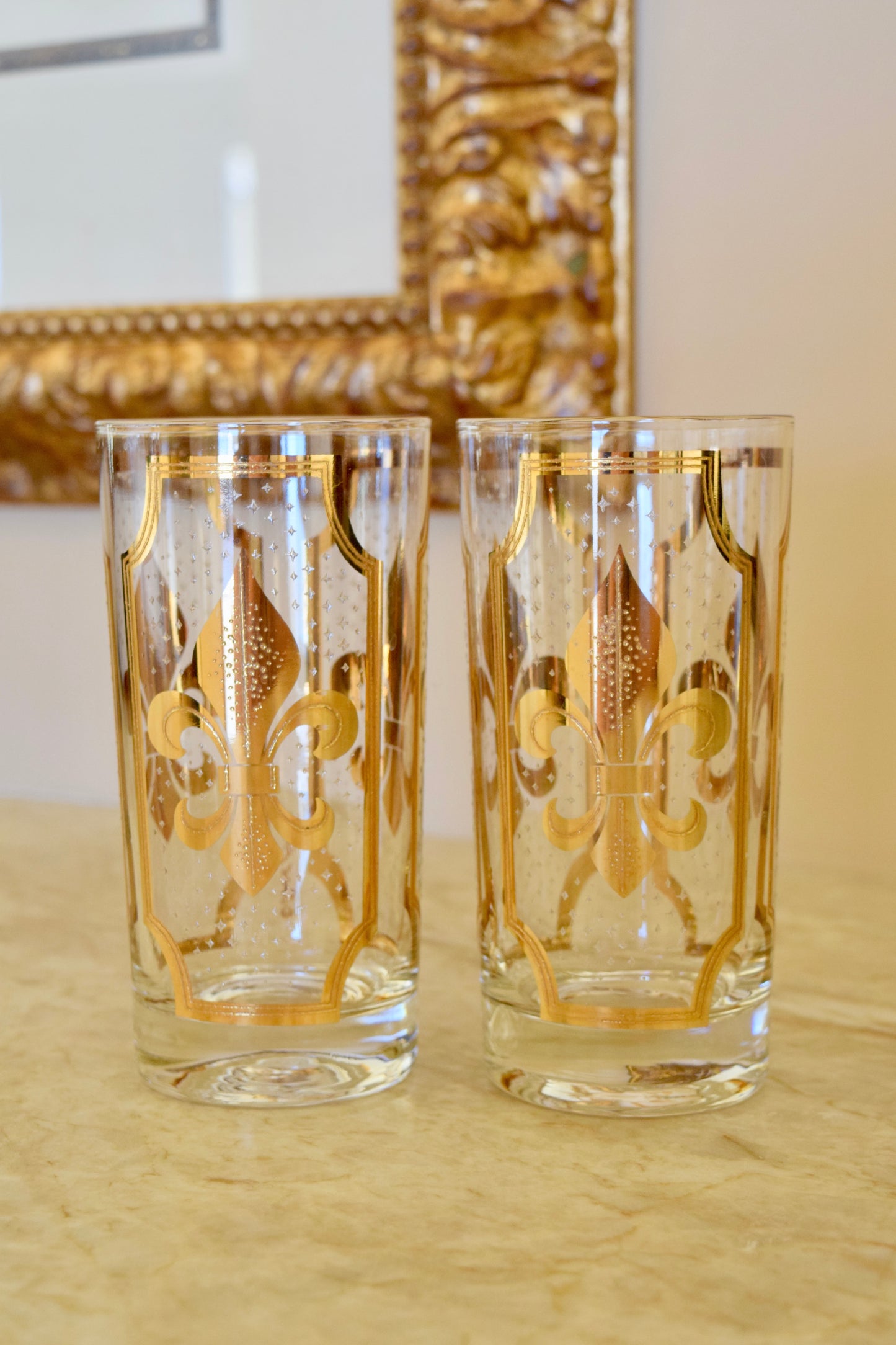 Fred Press Fleur-De-Lis Highball Glasses (Set of 2)