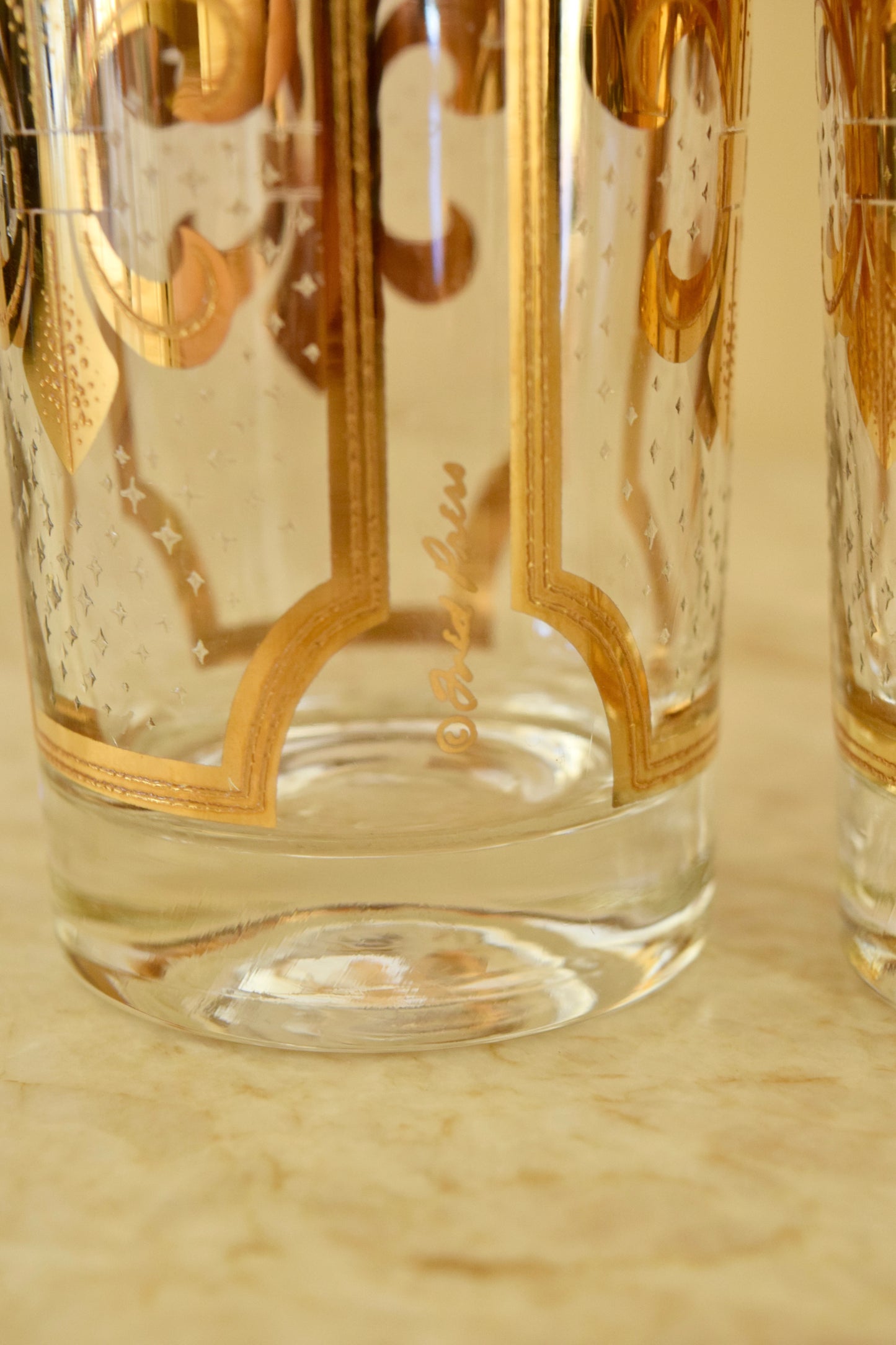Fred Press Fleur-De-Lis Highball Glasses (Set of 2)