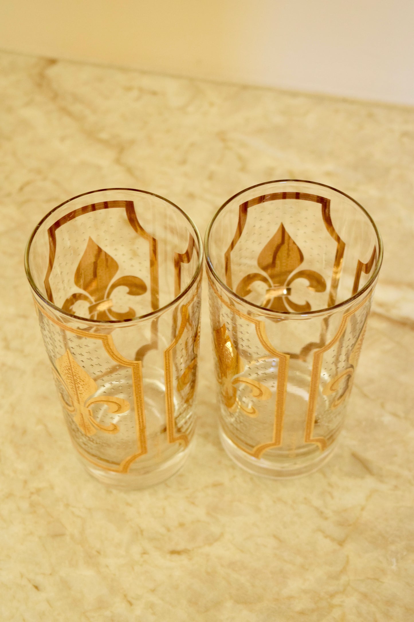 Fred Press Fleur-De-Lis Highball Glasses (Set of 2)