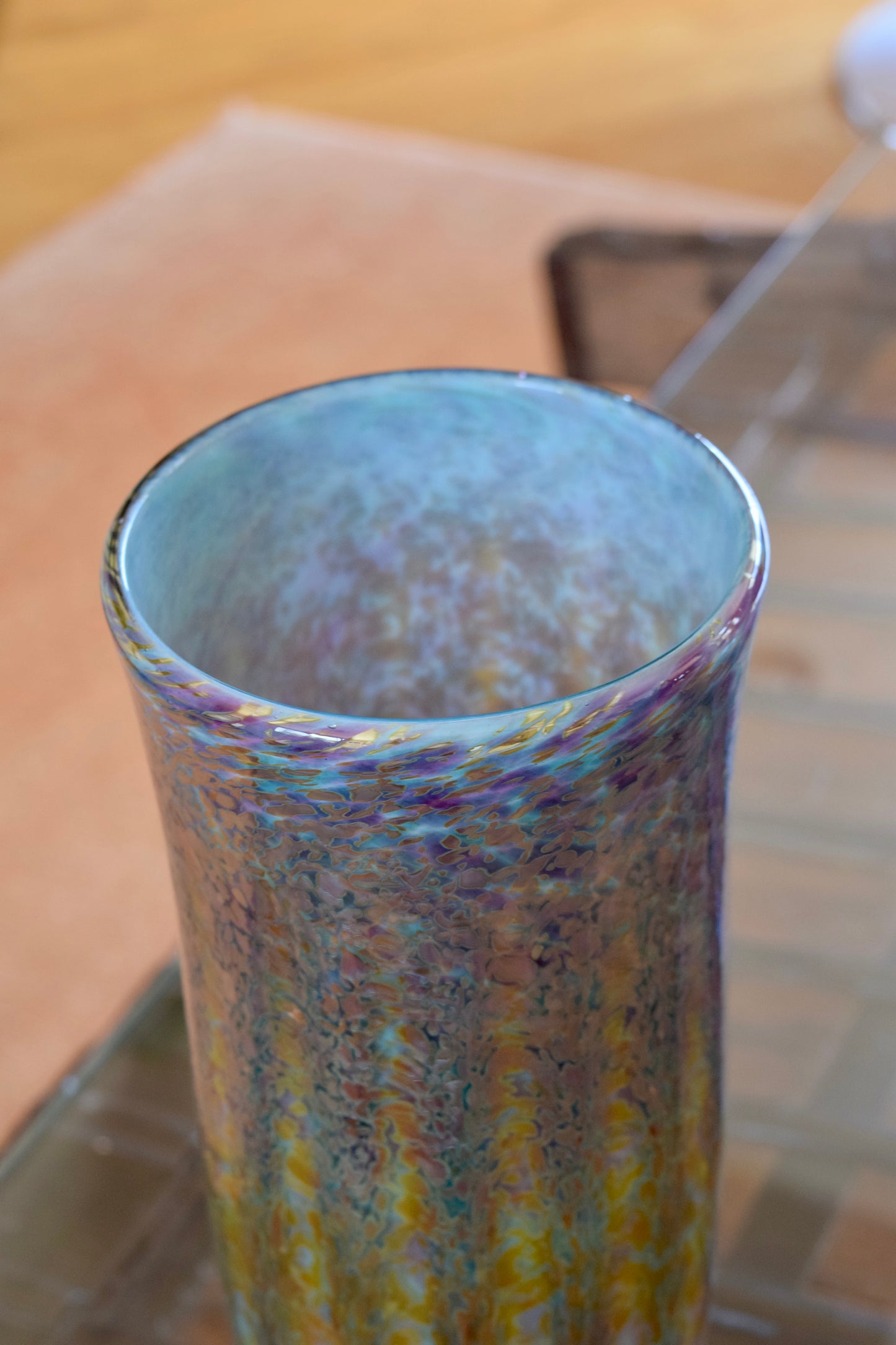Joel Bloomberg Iridescent Art Glass Vase