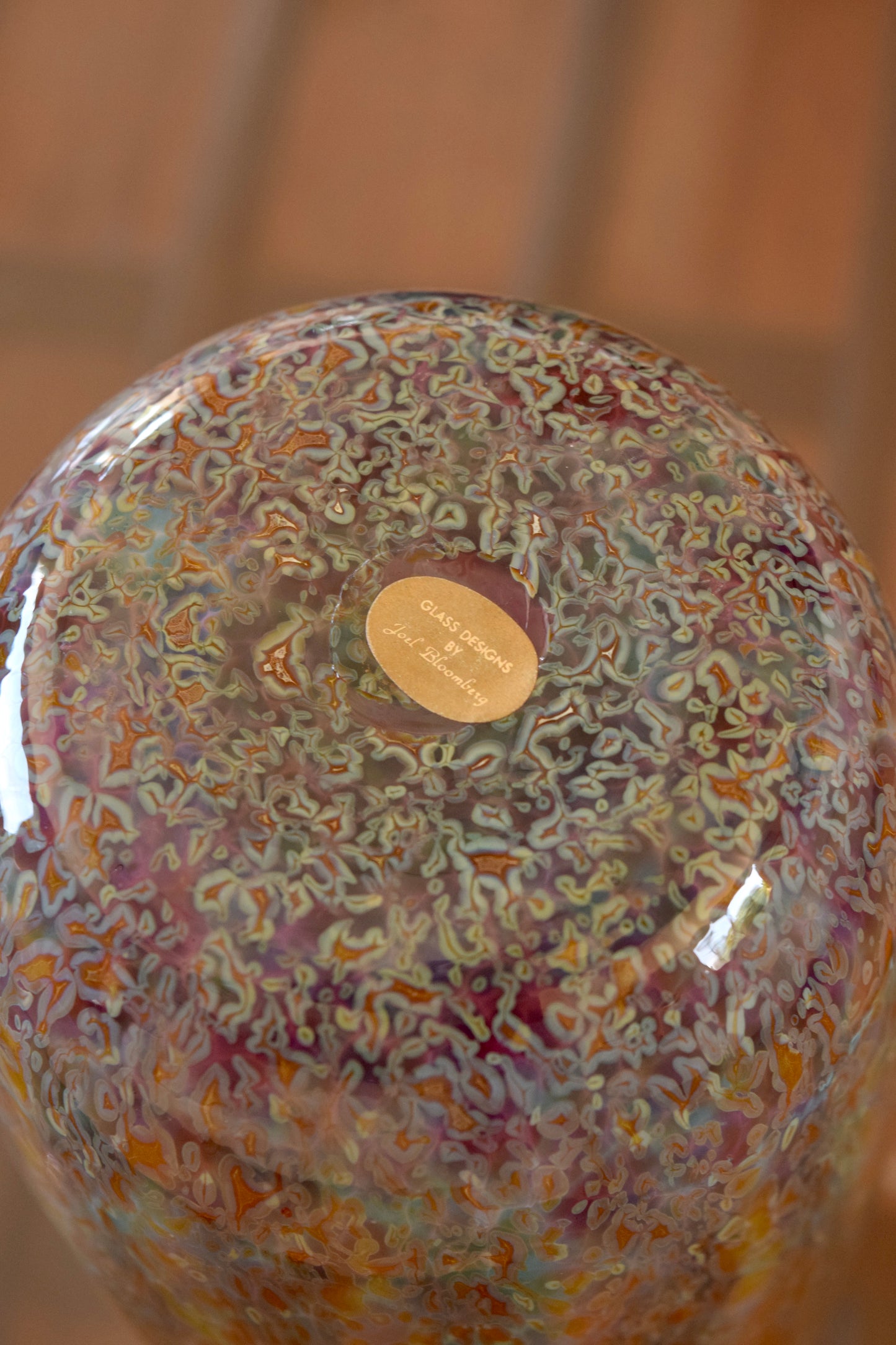 Joel Bloomberg Iridescent Art Glass Vase
