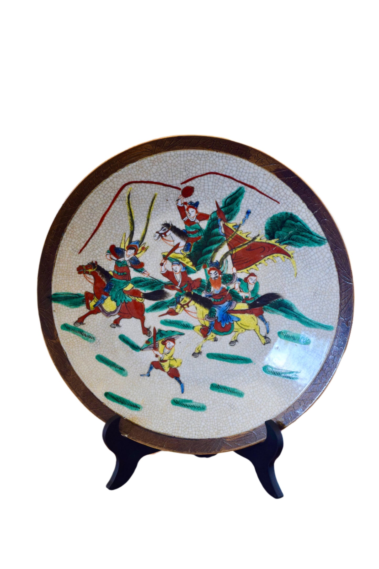 Chinese Crackle-Glazed Ceramic Charger