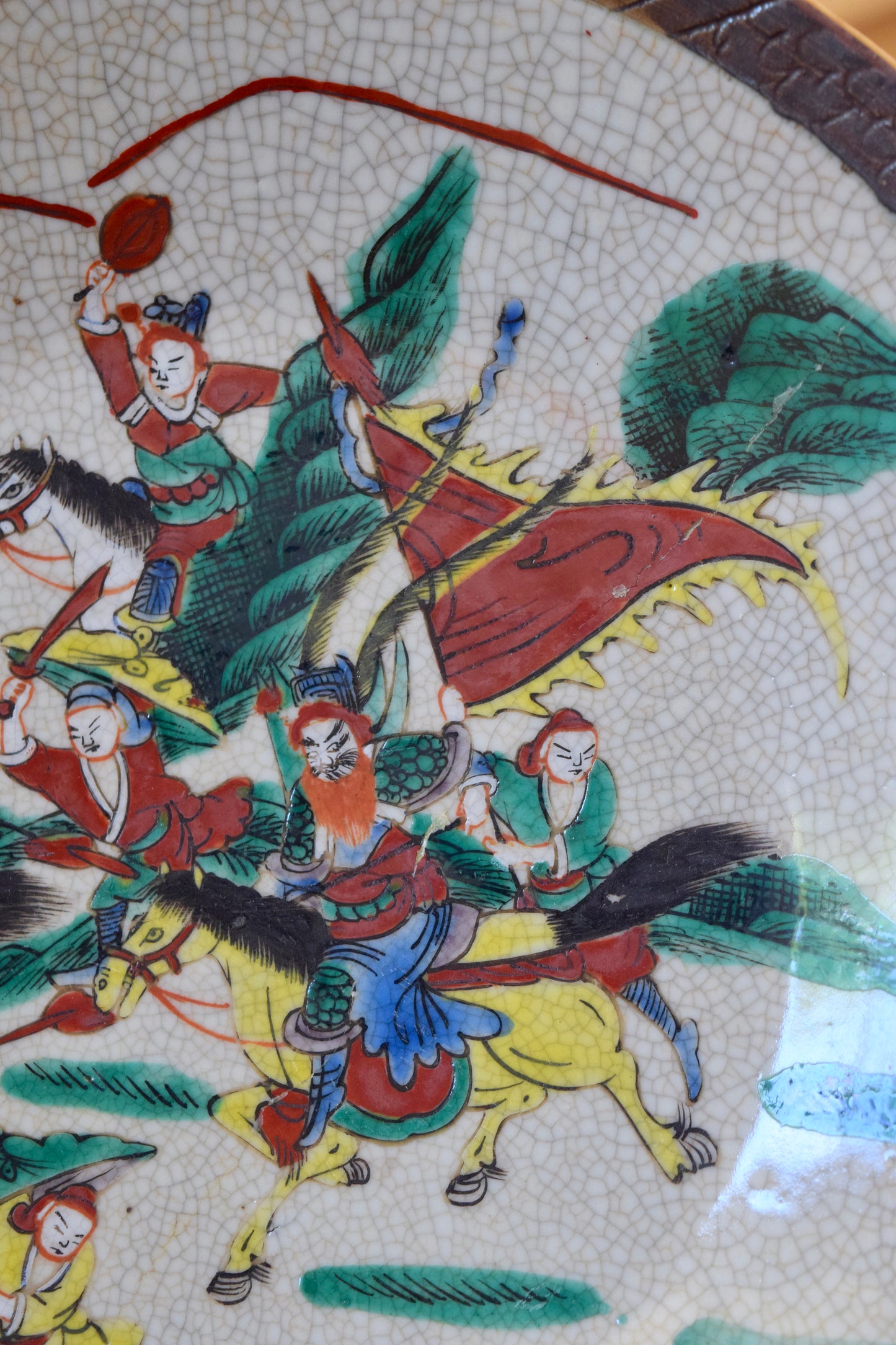 Chinese Crackle-Glazed Ceramic Charger