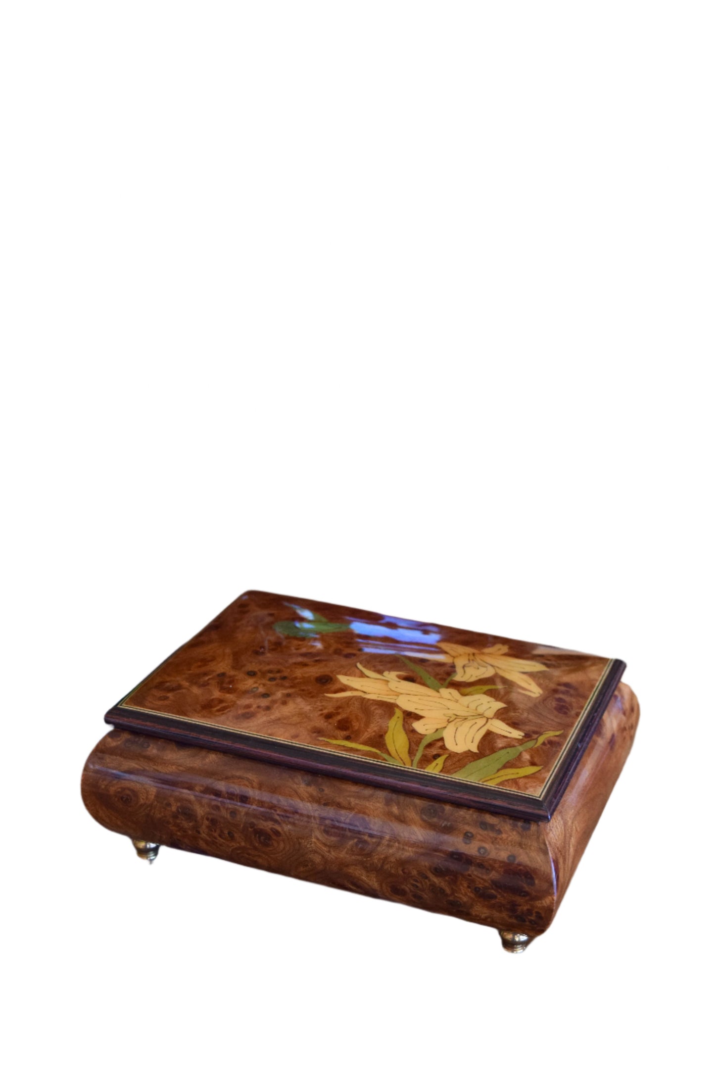 Italian Sorrento Inlaid Hummingbird Musical Box
