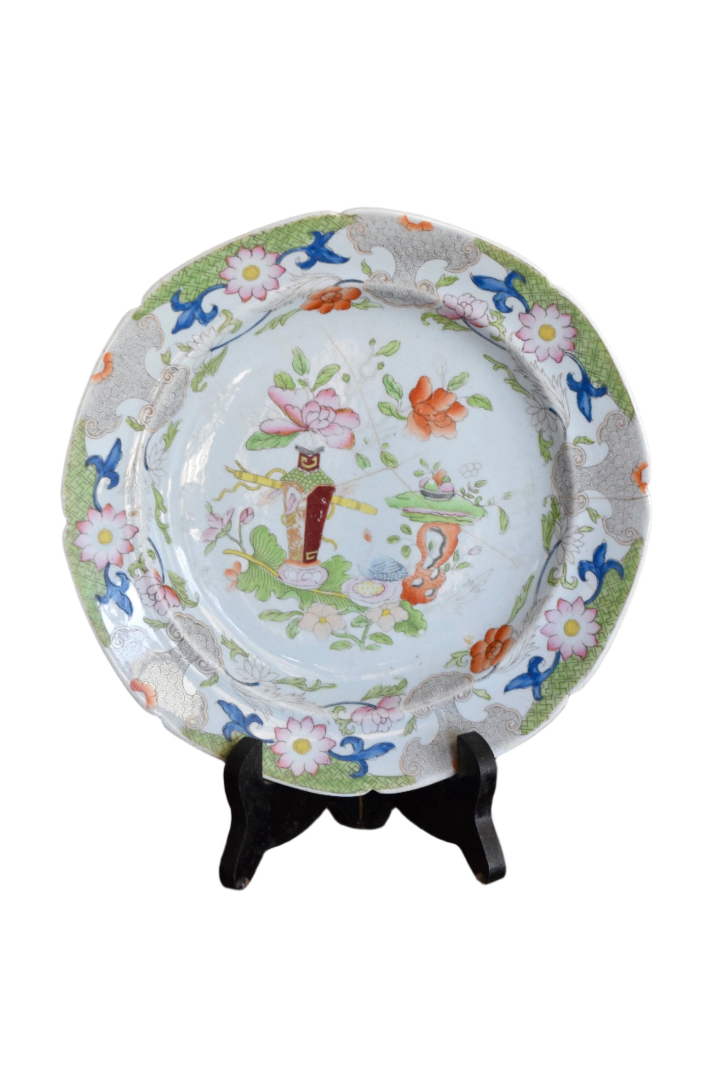 Georgian Mason's Ironstone Table & Flower Pot Pattern Plates Set