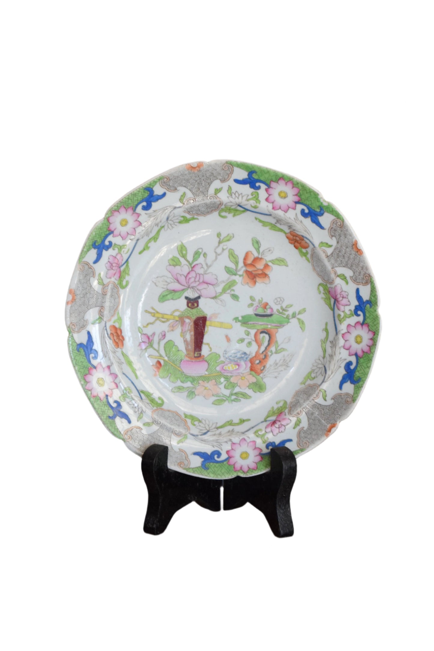 Georgian Mason's Ironstone Table & Flower Pot Pattern Plates Set