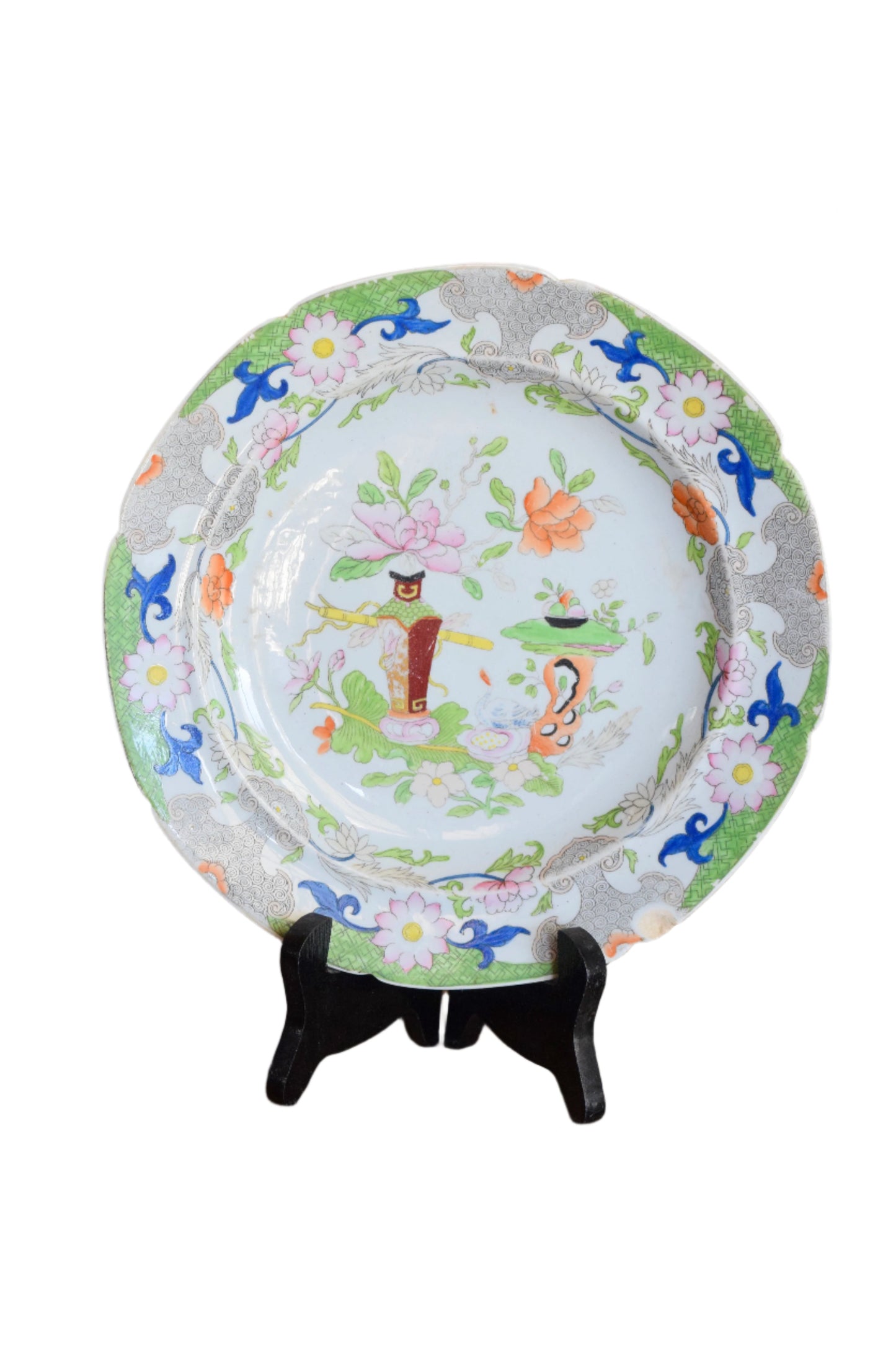 Georgian Mason's Ironstone Table & Flower Pot Pattern Plates Set