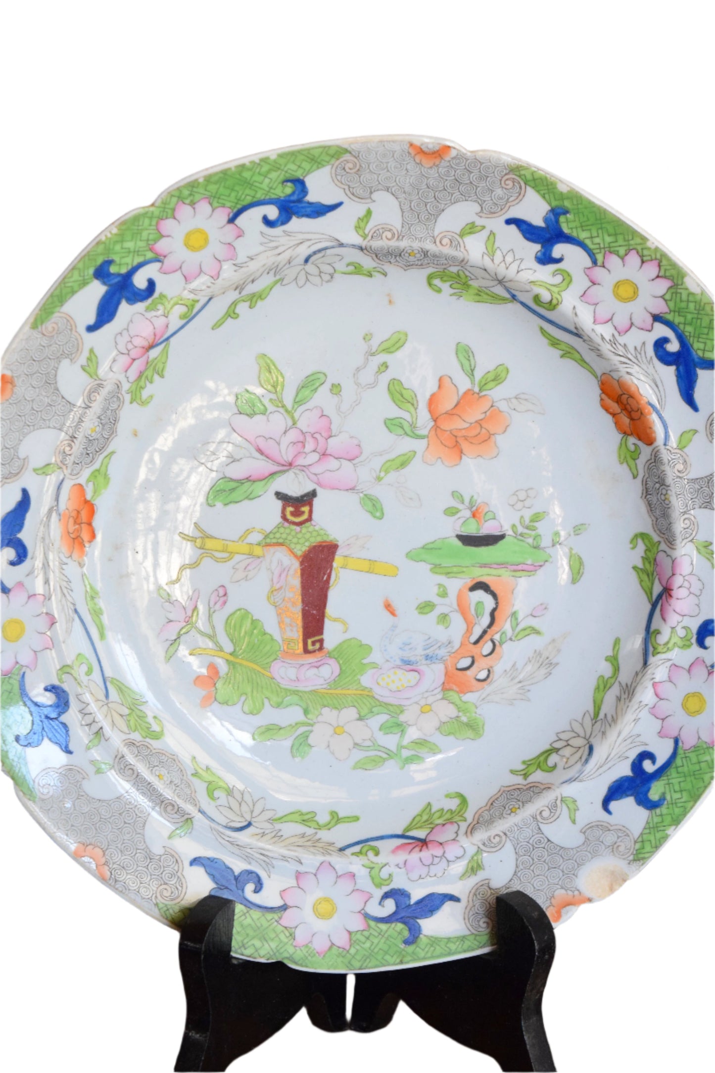 Georgian Mason's Ironstone Table & Flower Pot Pattern Plates Set