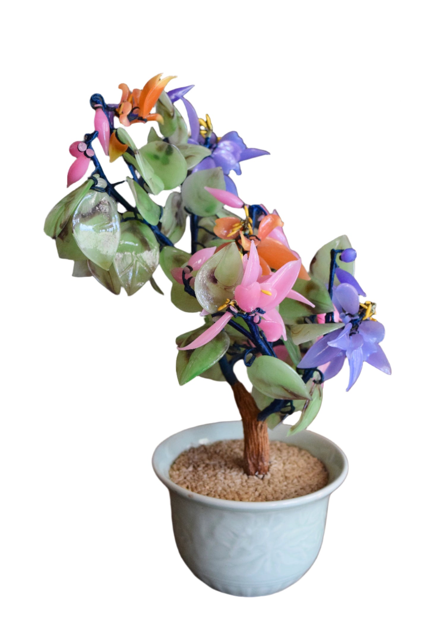 Chinese Glass Floral Bonsai Tree