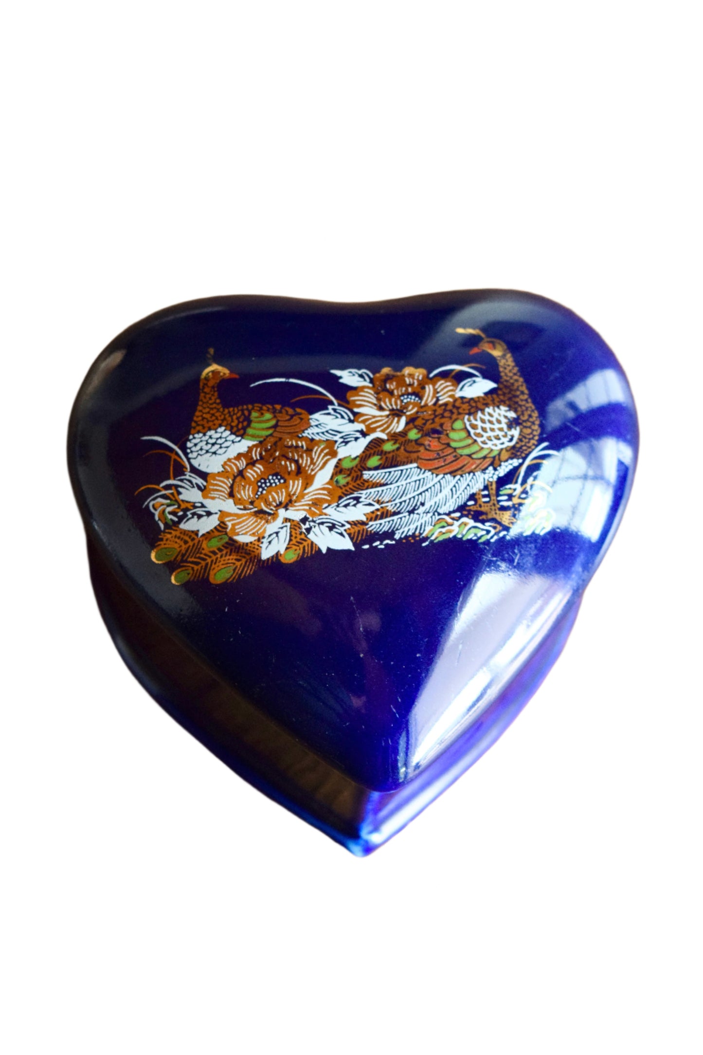 Taiwanese Cobalt Porcelain Heart-Form Box