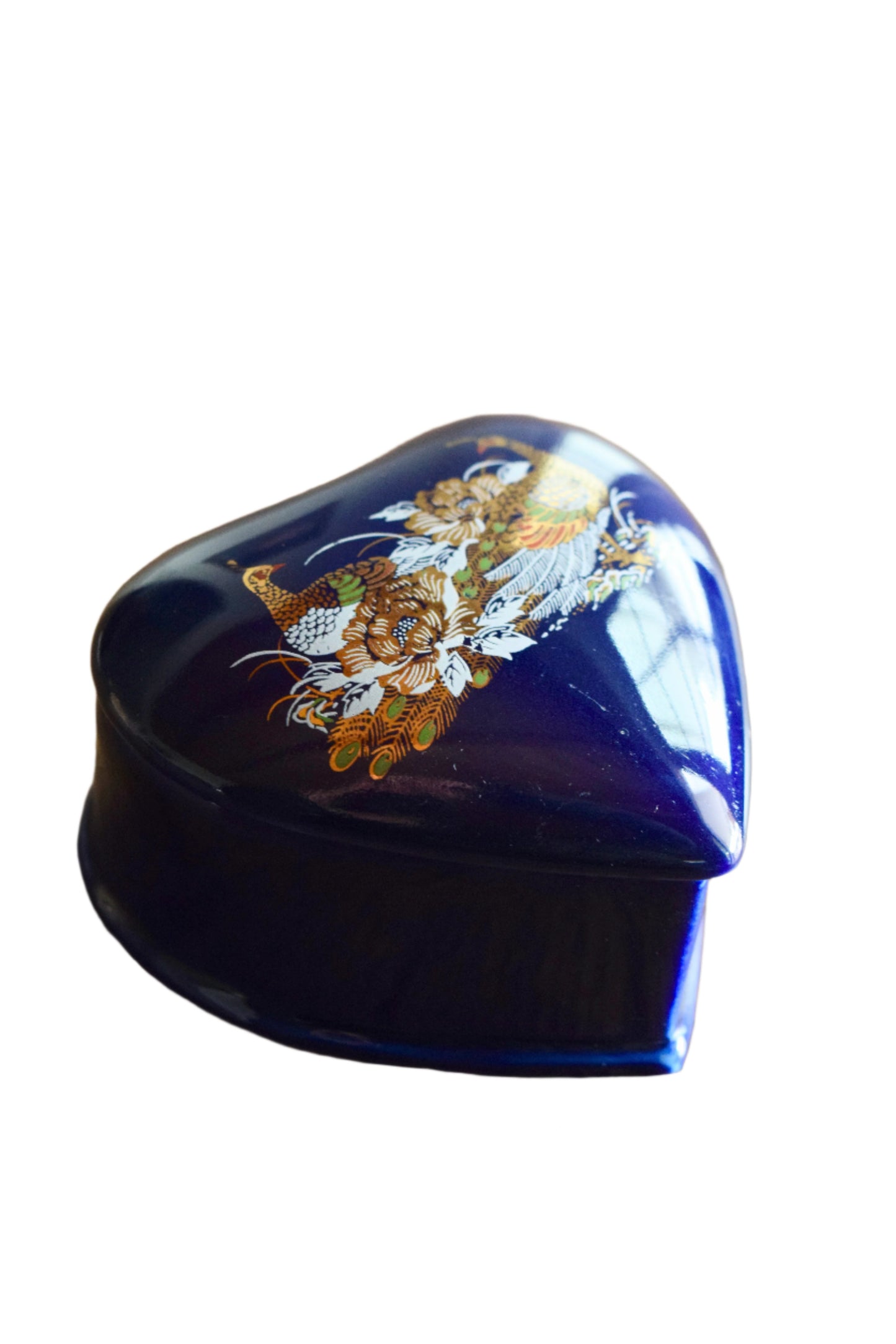 Taiwanese Cobalt Porcelain Heart-Form Box