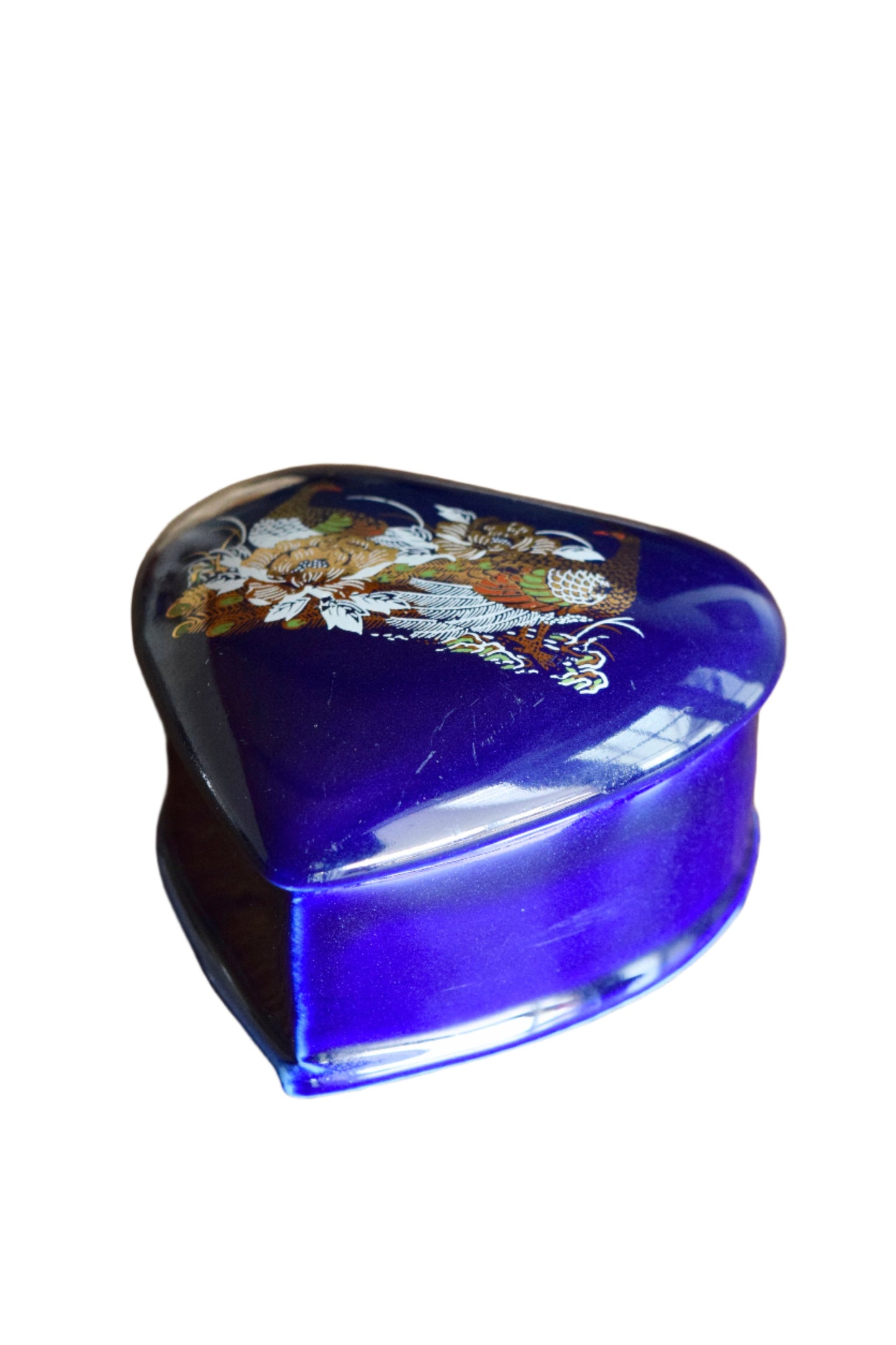 Taiwanese Cobalt Porcelain Heart-Form Box