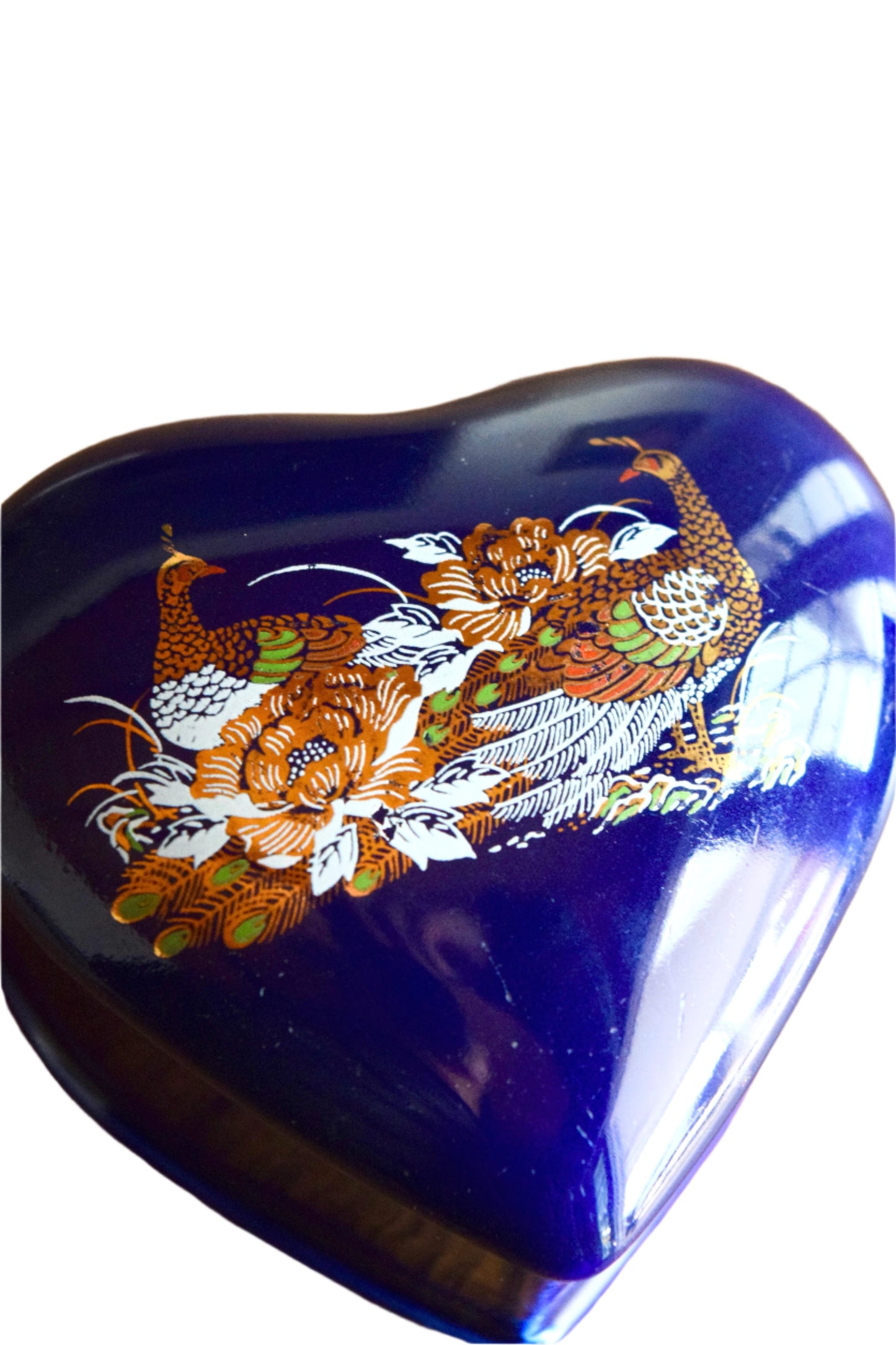 Taiwanese Cobalt Porcelain Heart-Form Box