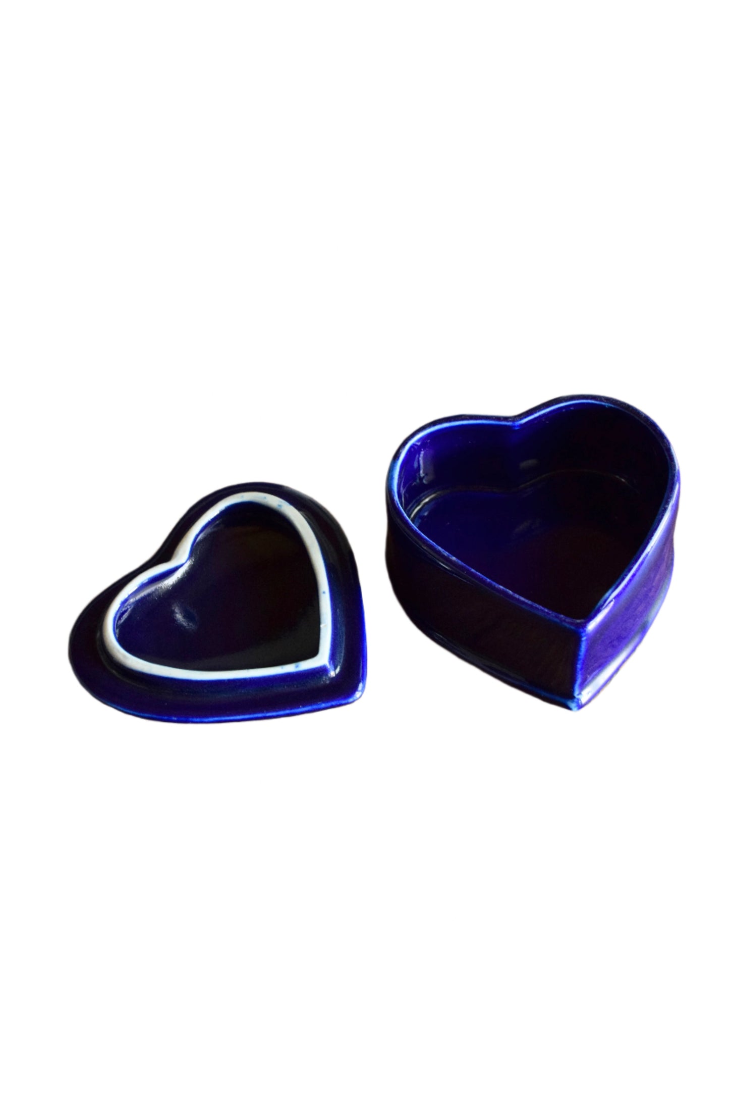 Taiwanese Cobalt Porcelain Heart-Form Box