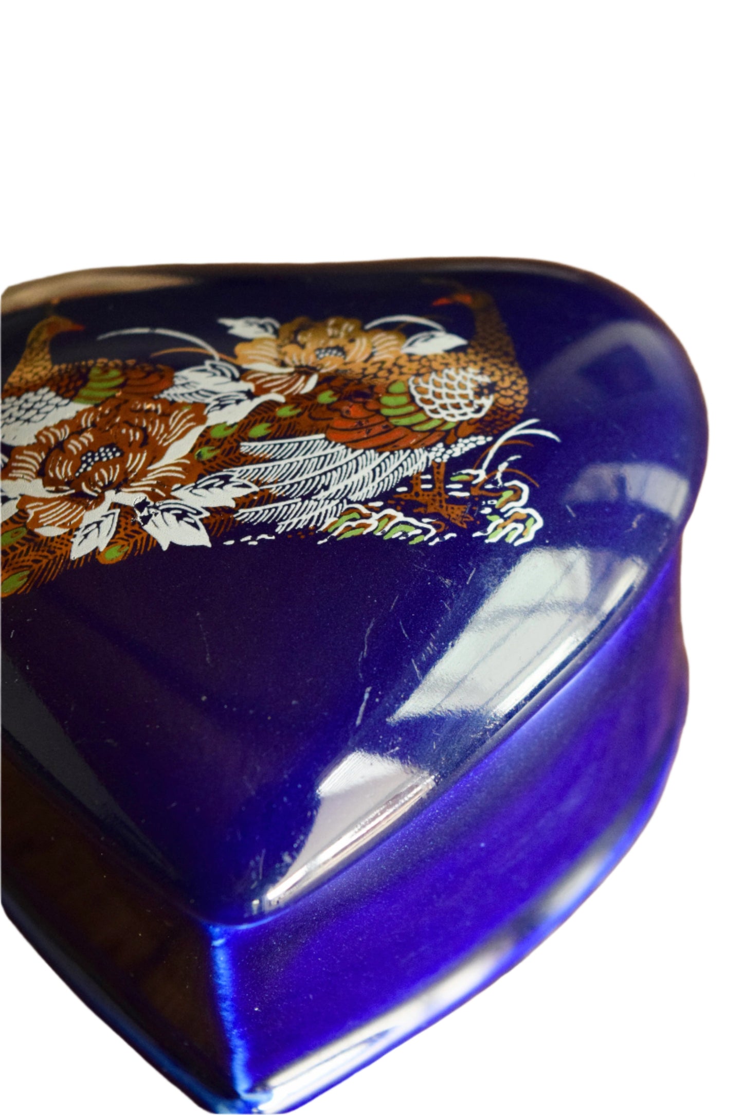 Taiwanese Cobalt Porcelain Heart-Form Box