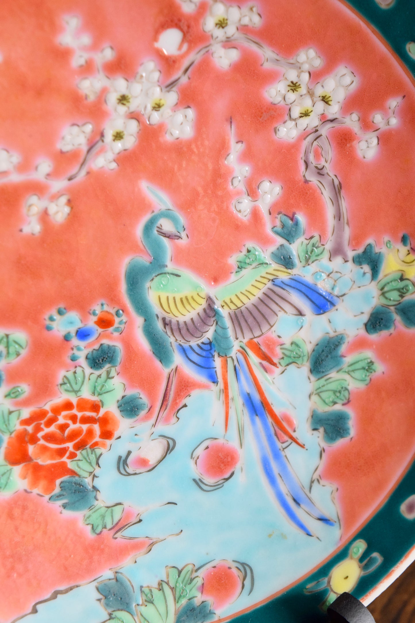 Japanese Nippon Peacock Hand-Painted Porcelain Plate