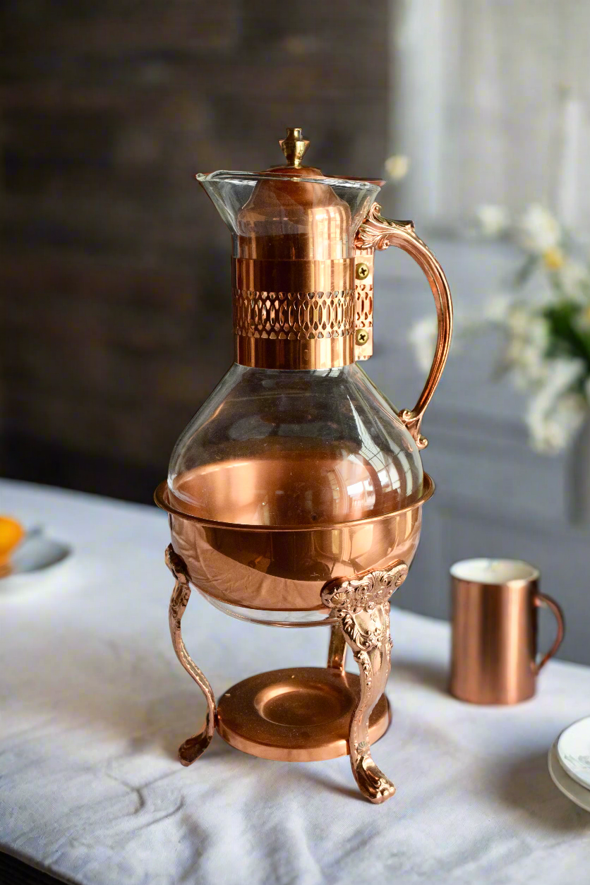 Princess House Copper and Glass Carafe Set