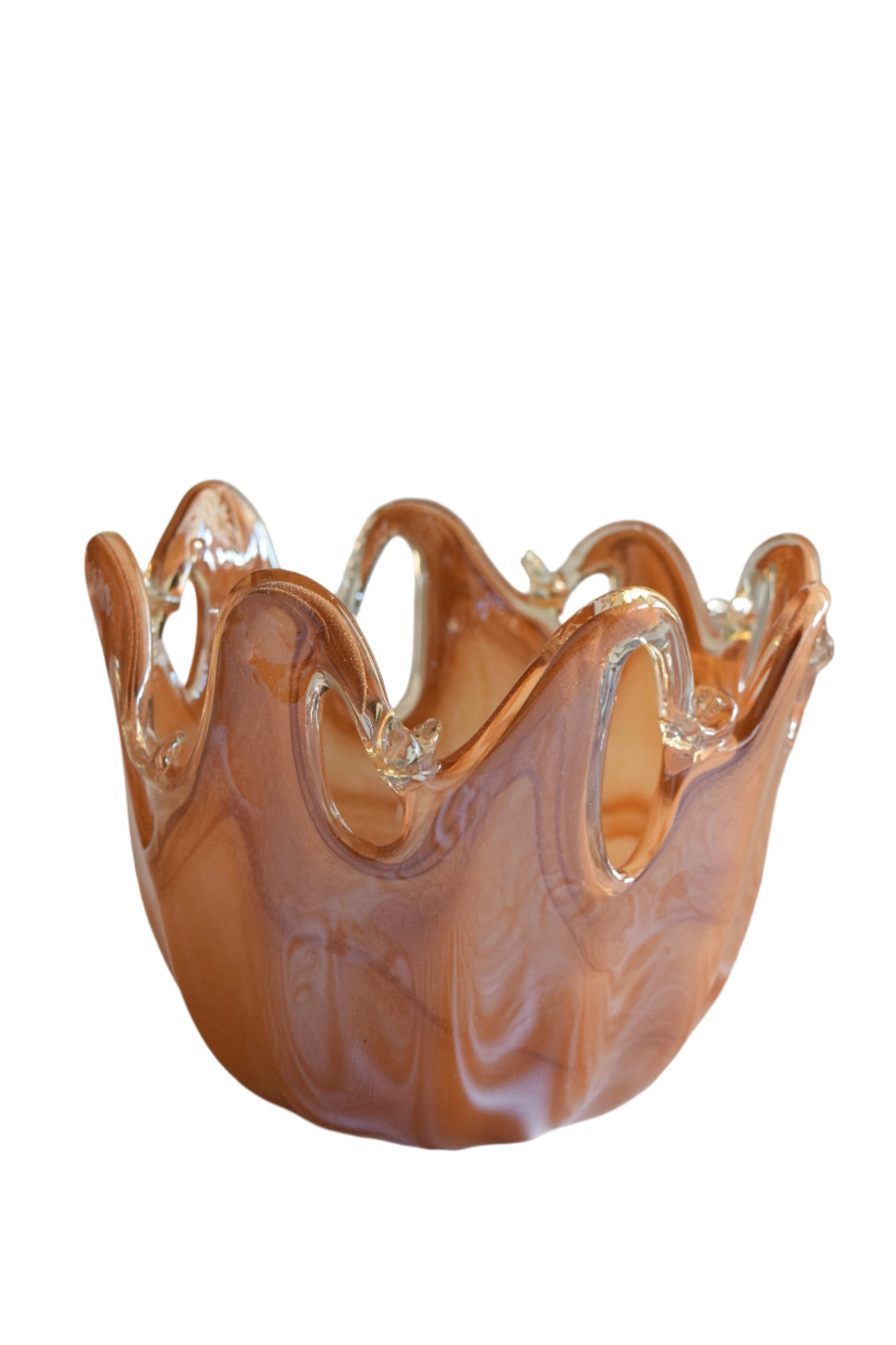 Murano Amber Glass Decorative Bowl