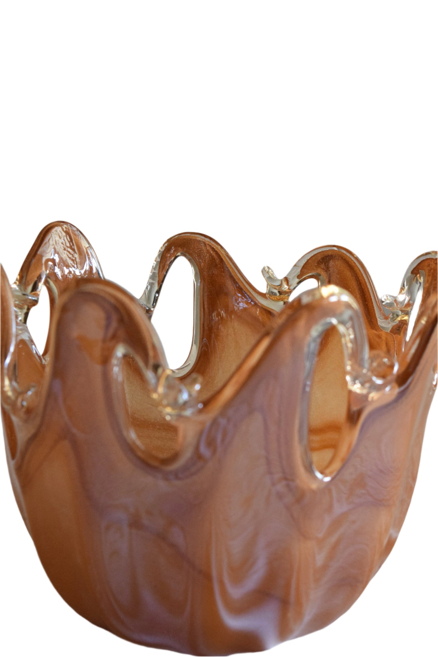 Murano Amber Glass Decorative Bowl