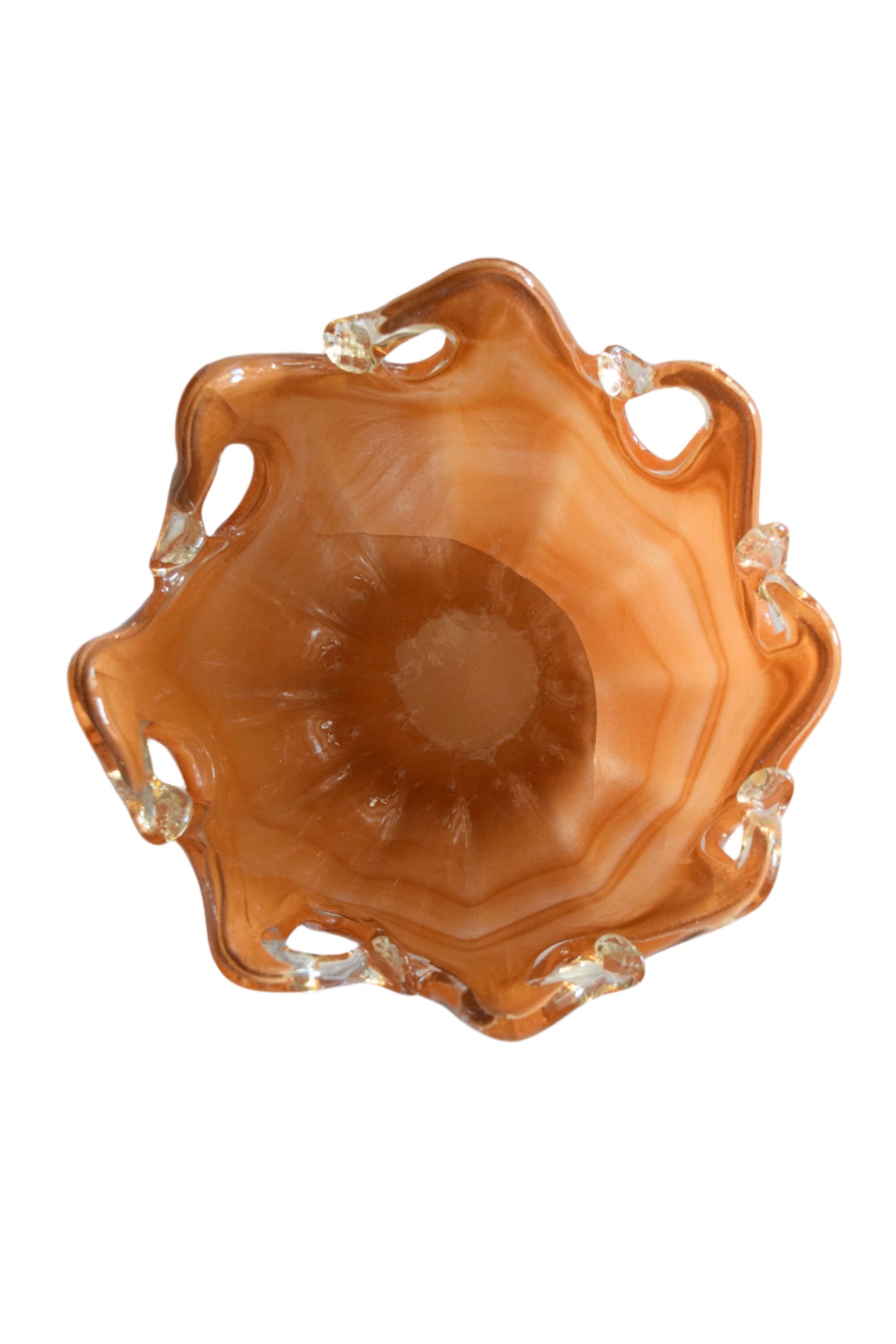 Murano Amber Glass Decorative Bowl