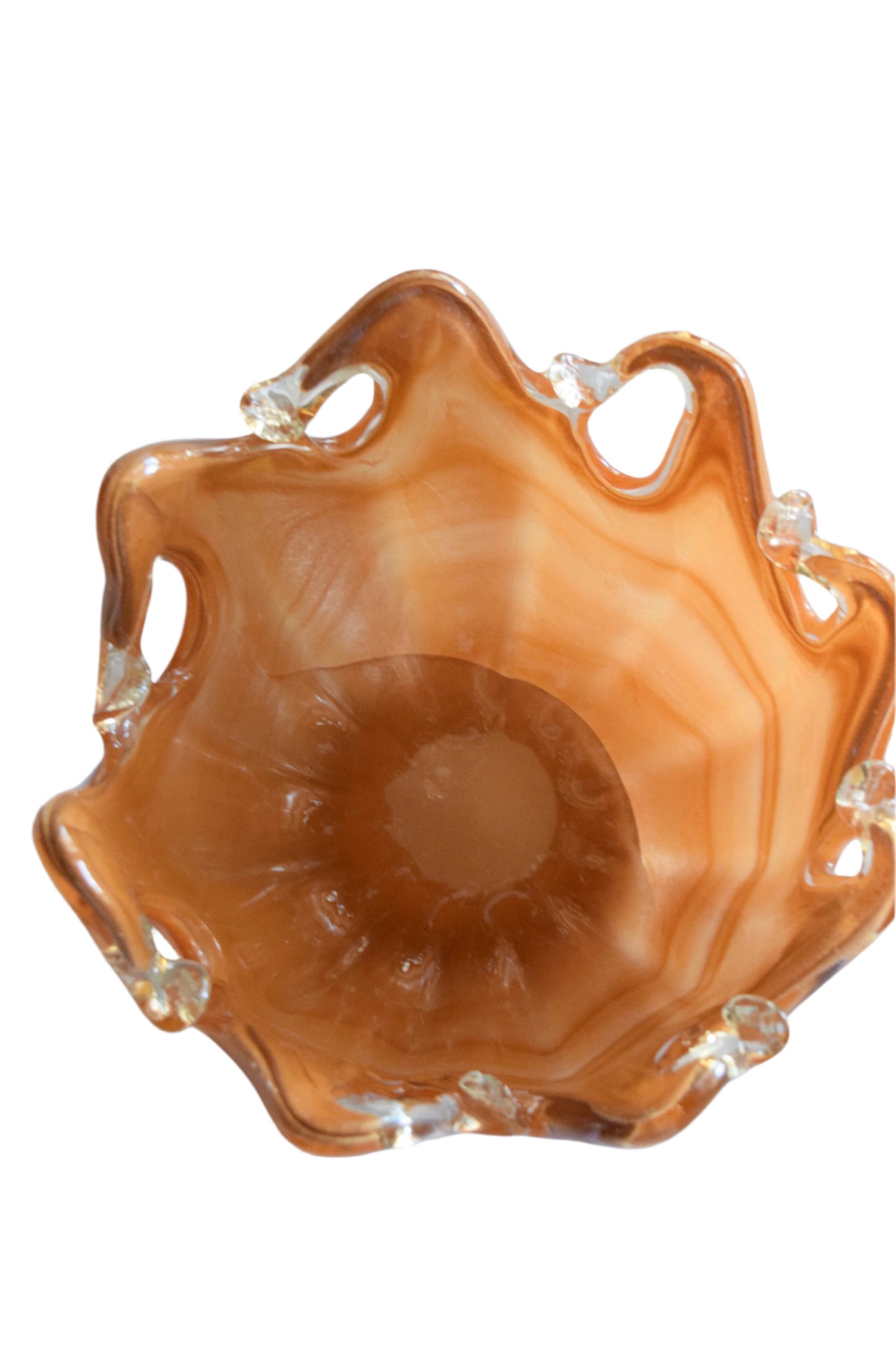 Murano Amber Glass Decorative Bowl