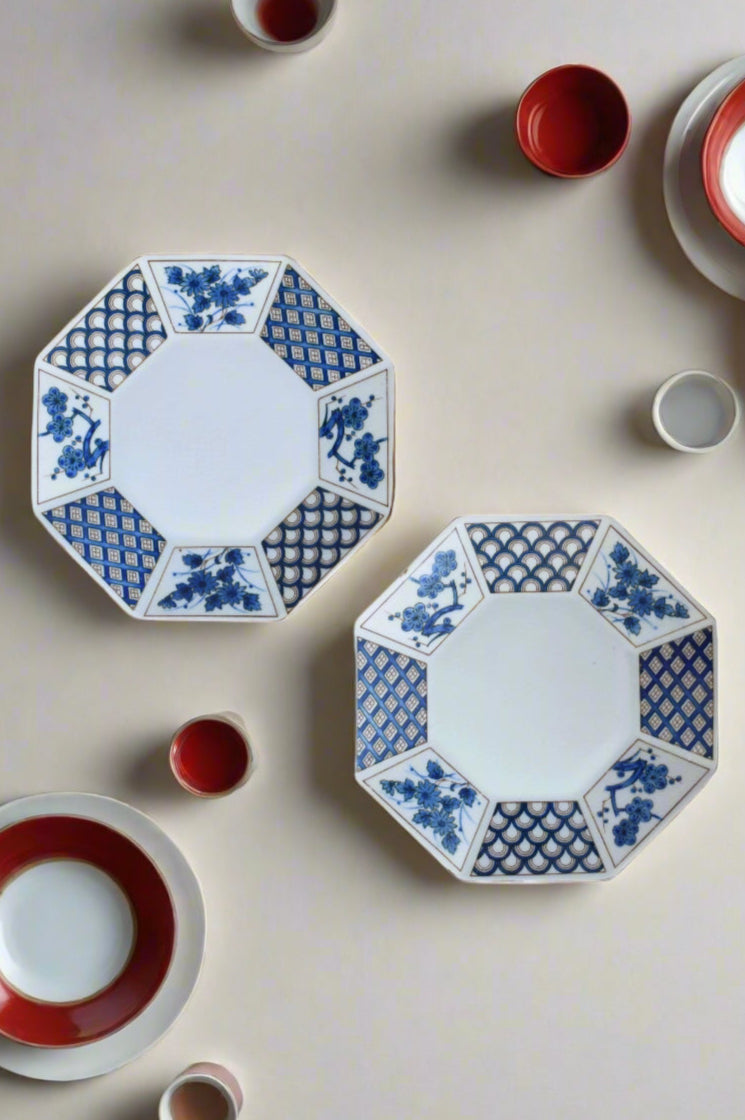 Japanese Octagon Plates (Pair)