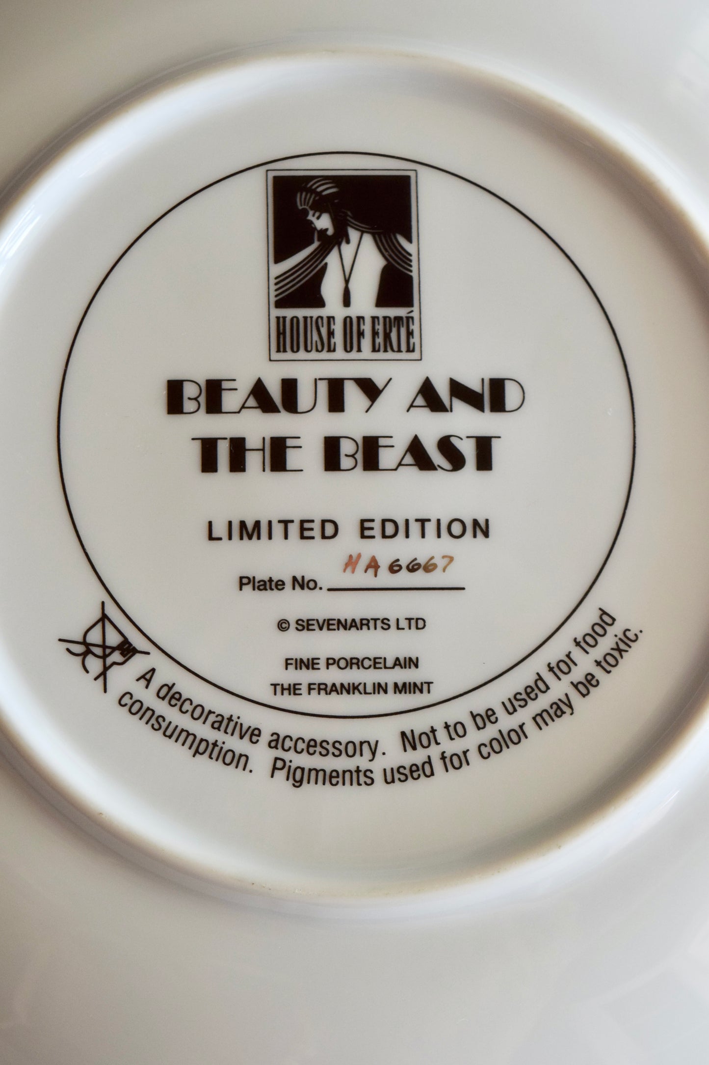 Erté "Beauty and the Beast" Limited Edition Plate