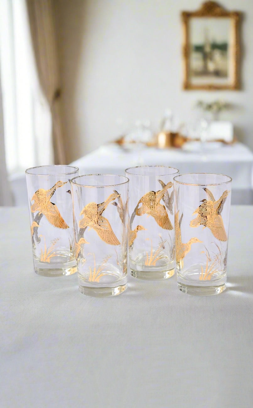 Libby Golden Mallard Highball Glasses