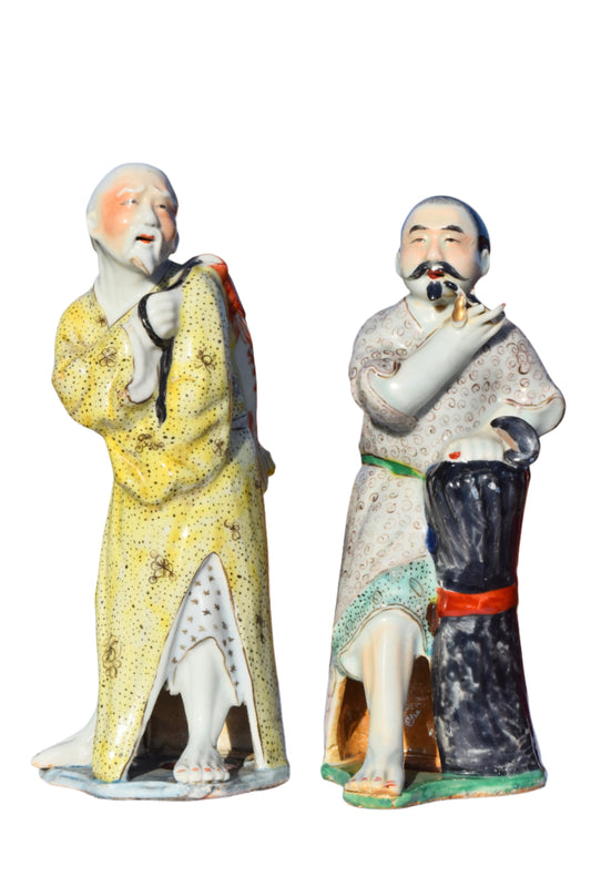 Pair of Chinese Scholar Porcelain Figurines