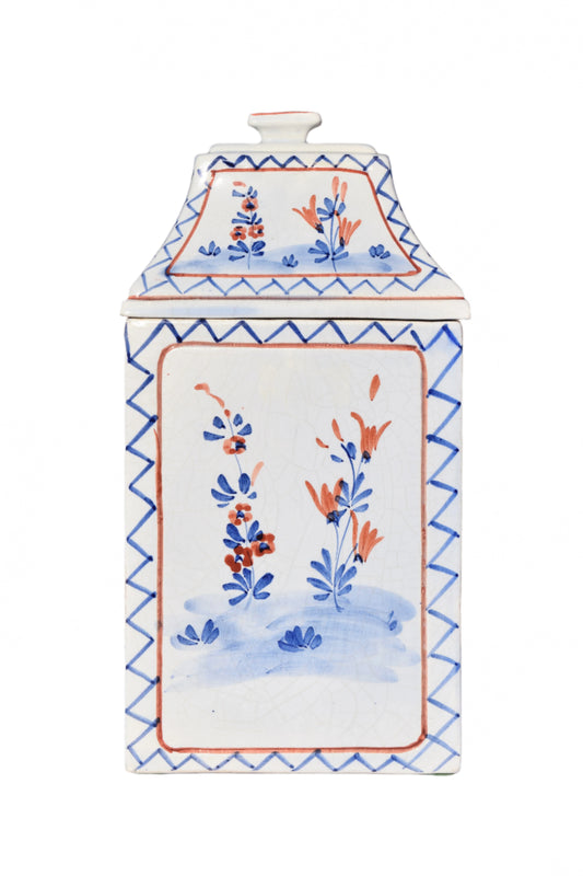 Ethan Allen Italian Hand-Painted Faience Canister