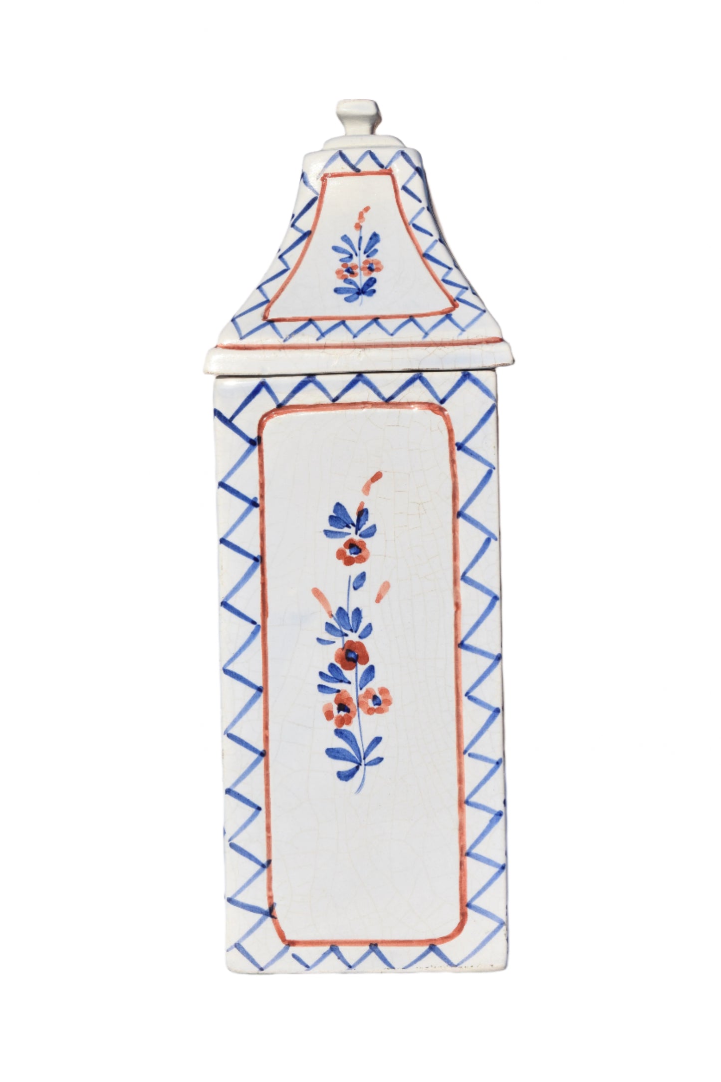 Ethan Allen Italian Hand-Painted Faience Canister