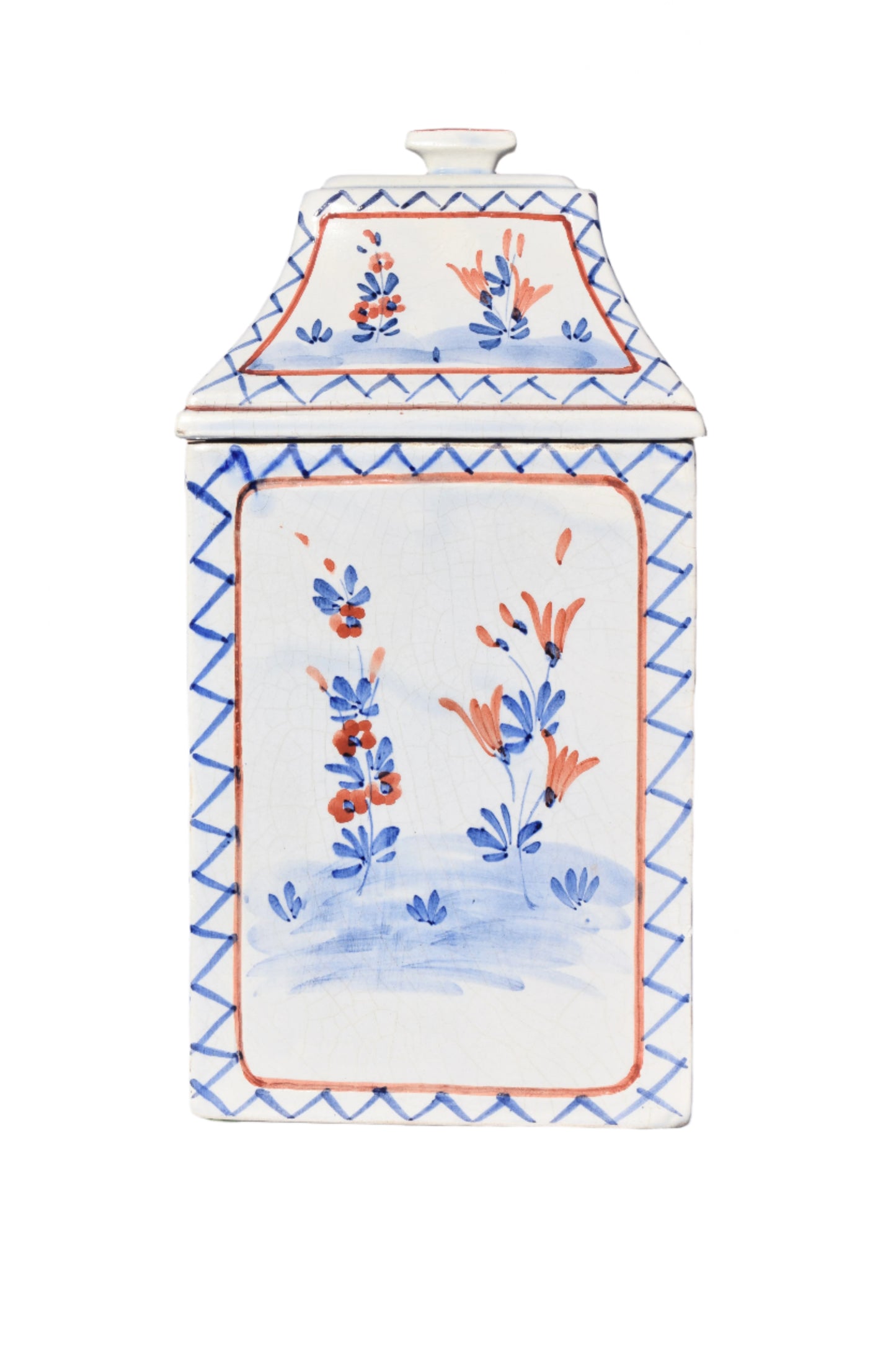 Ethan Allen Italian Hand-Painted Faience Canister