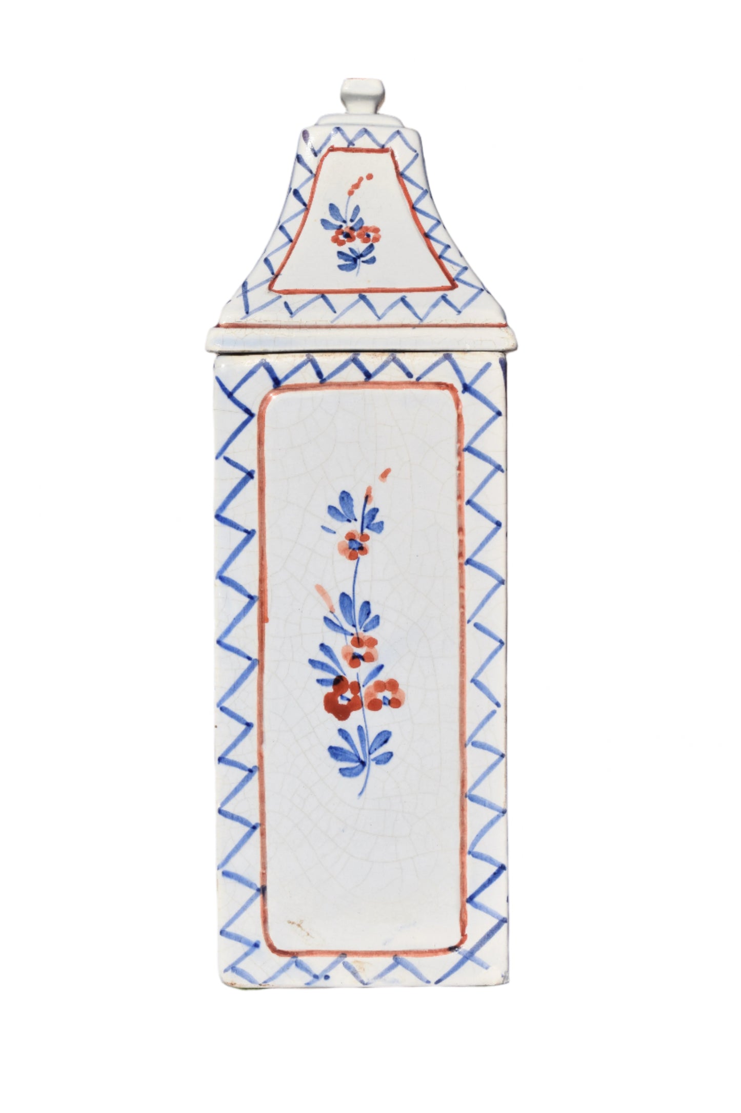 Ethan Allen Italian Hand-Painted Faience Canister
