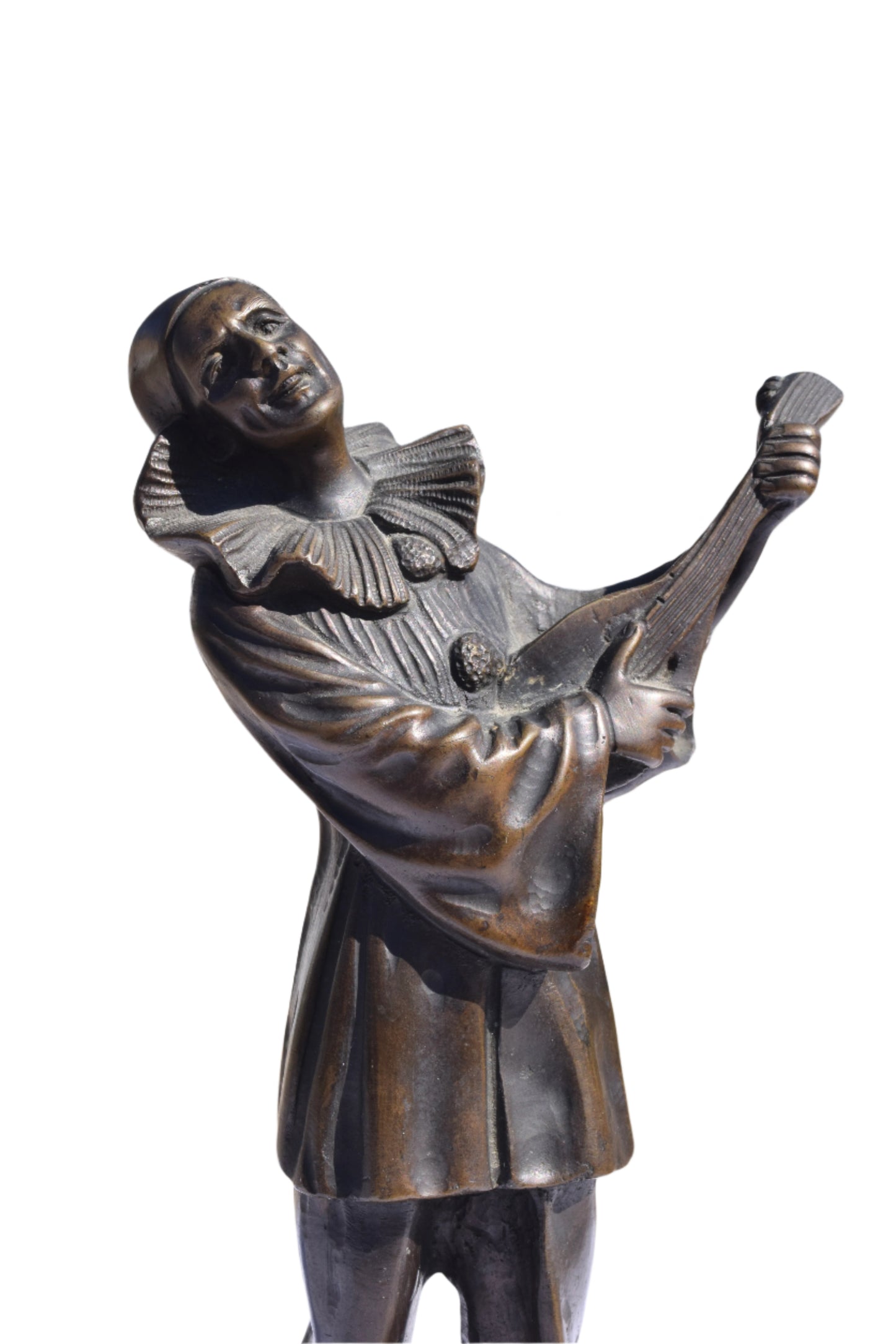 Art Deco Bronze Pierrot with Mandolin