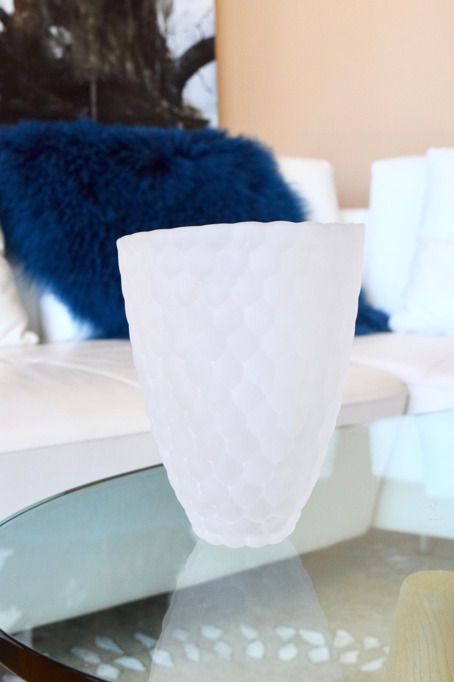 Orrefors Frosted Raspberry Vase