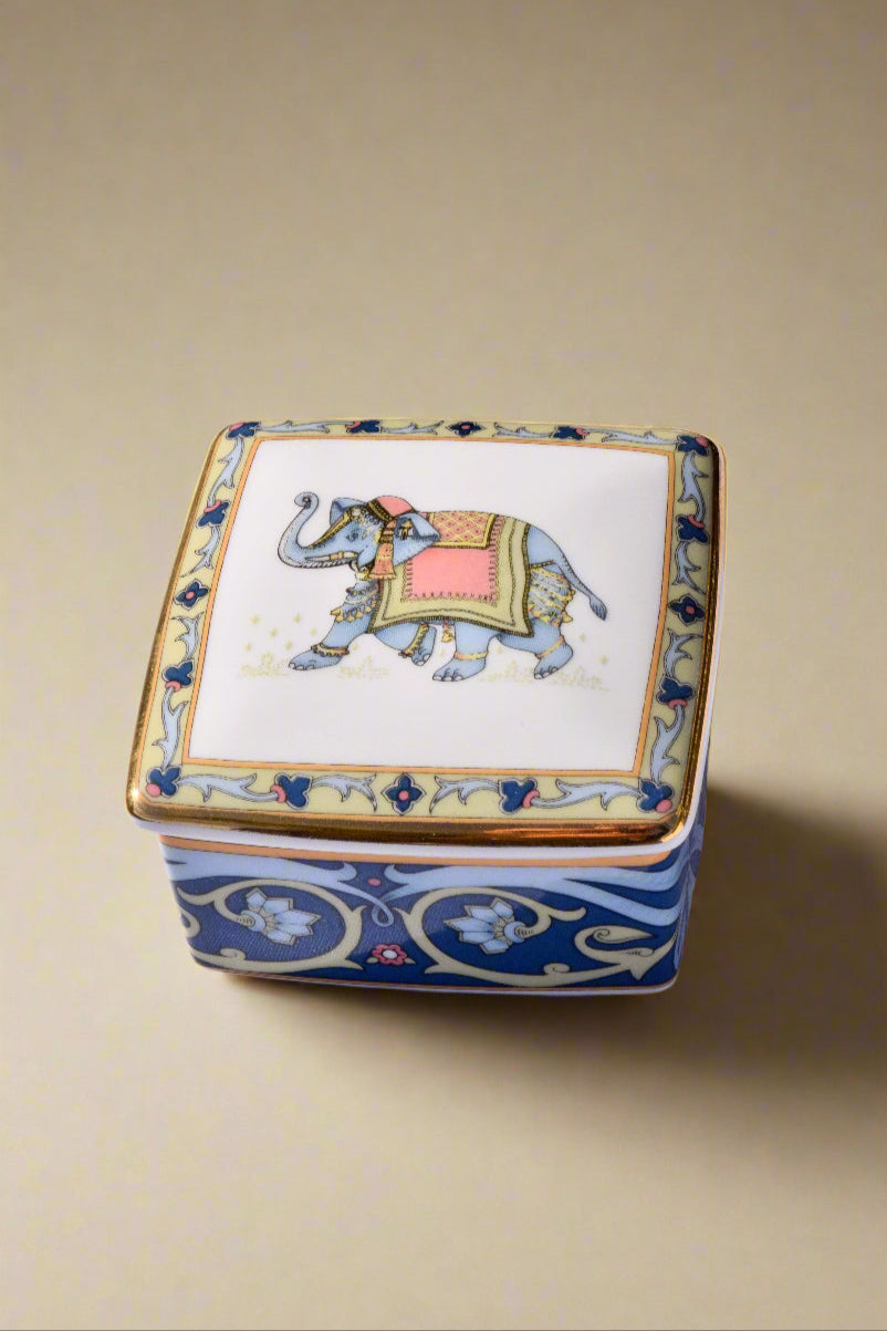 Wedgwood Blue Elephant Porcelain Trinket Box
