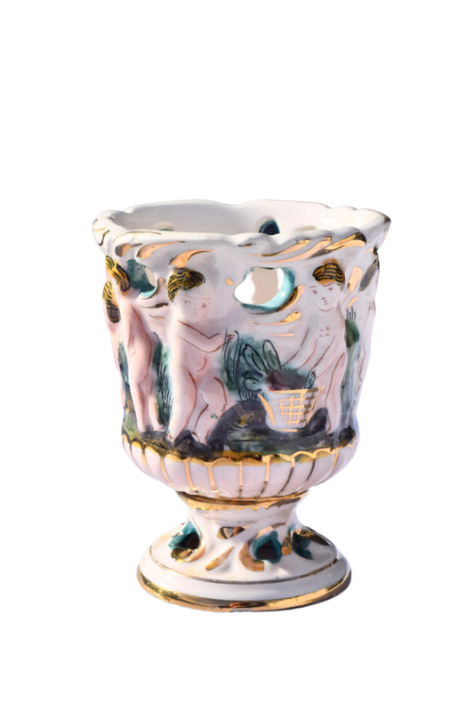 Capodimonte Figural Porcelain Vase